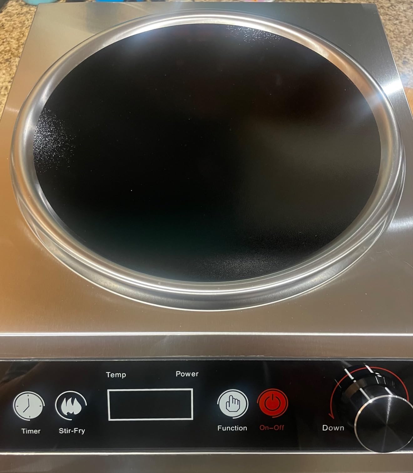 1800W Electric Wok Used For Home And Commercial,Induction Wok With Concave Surface Stainless Steel Strong Power Dual Control Mode 10 Power And Temp 24H Timer Induction Cooktop For Cooking - Customer Photo 0
