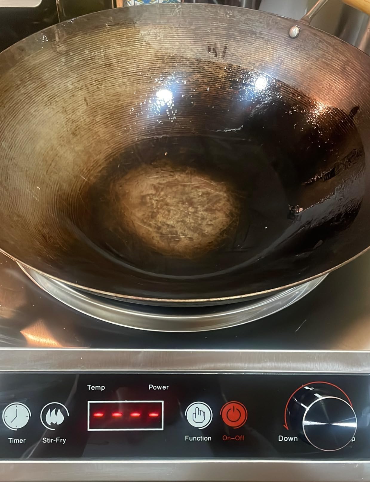 1800W Electric Wok Used For Home And Commercial,Induction Wok With Concave Surface Stainless Steel Strong Power Dual Control Mode 10 Power And Temp 24H Timer Induction Cooktop For Cooking - Customer Photo 1