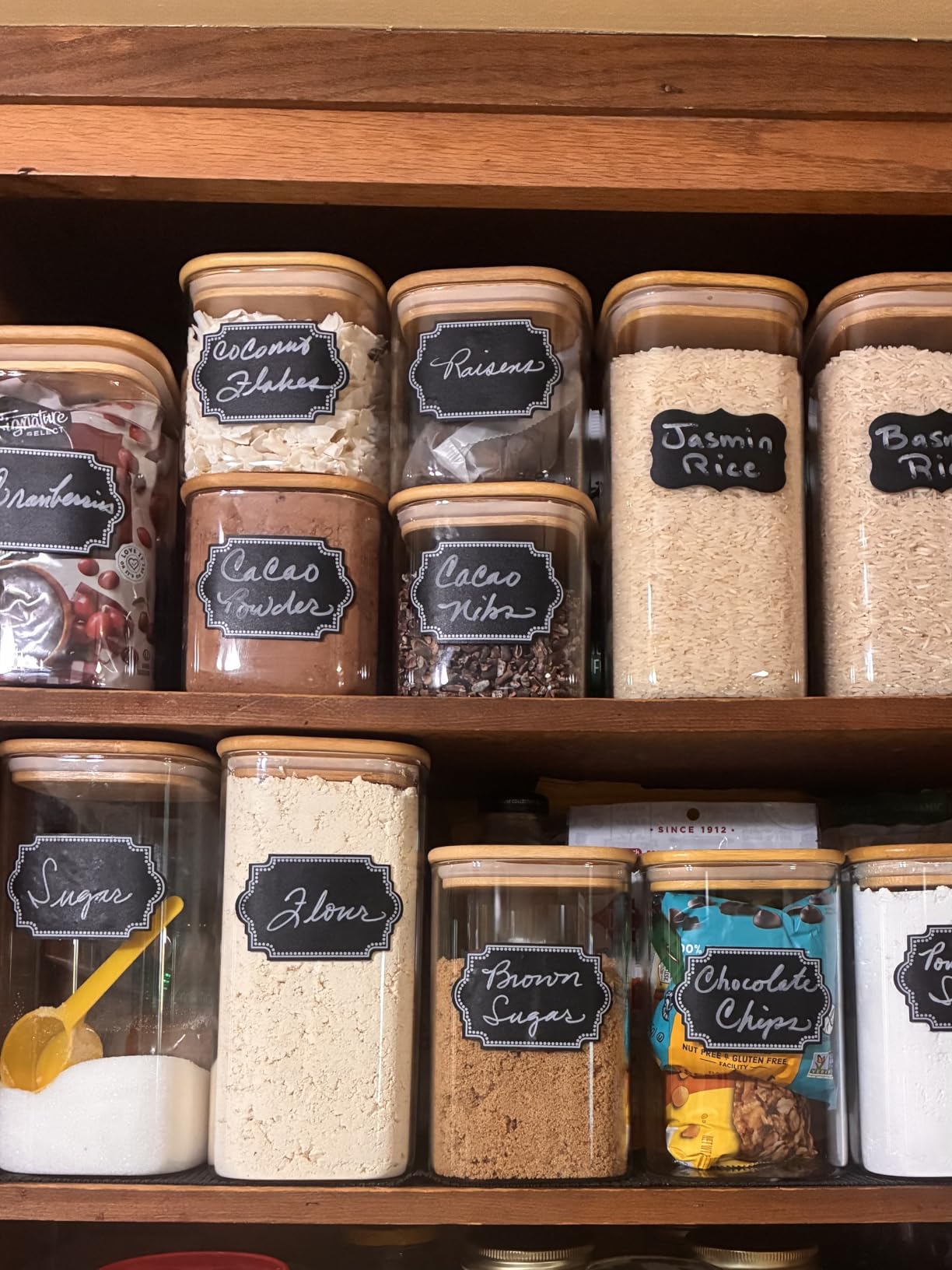 ComSaf 1.2 QT Glass Storage Containers with Lids, Square Canister Set of 6 Customer Review ComSaf 1.2 QT Glass Storage Containers with Lids, Square Canister Set of 6 - Customer Photo 0