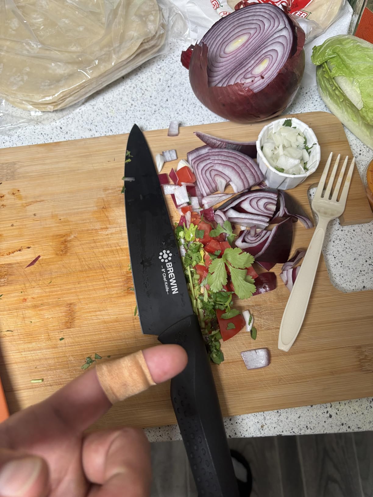 Knife Set, Brewin Kitchen Knife Set, Knives Set for Kitchen, Universal Knife Block, Utility Knife Block Set, New Home Essentials, Apartment Essentials, Dishwasher Safe customer photo 1