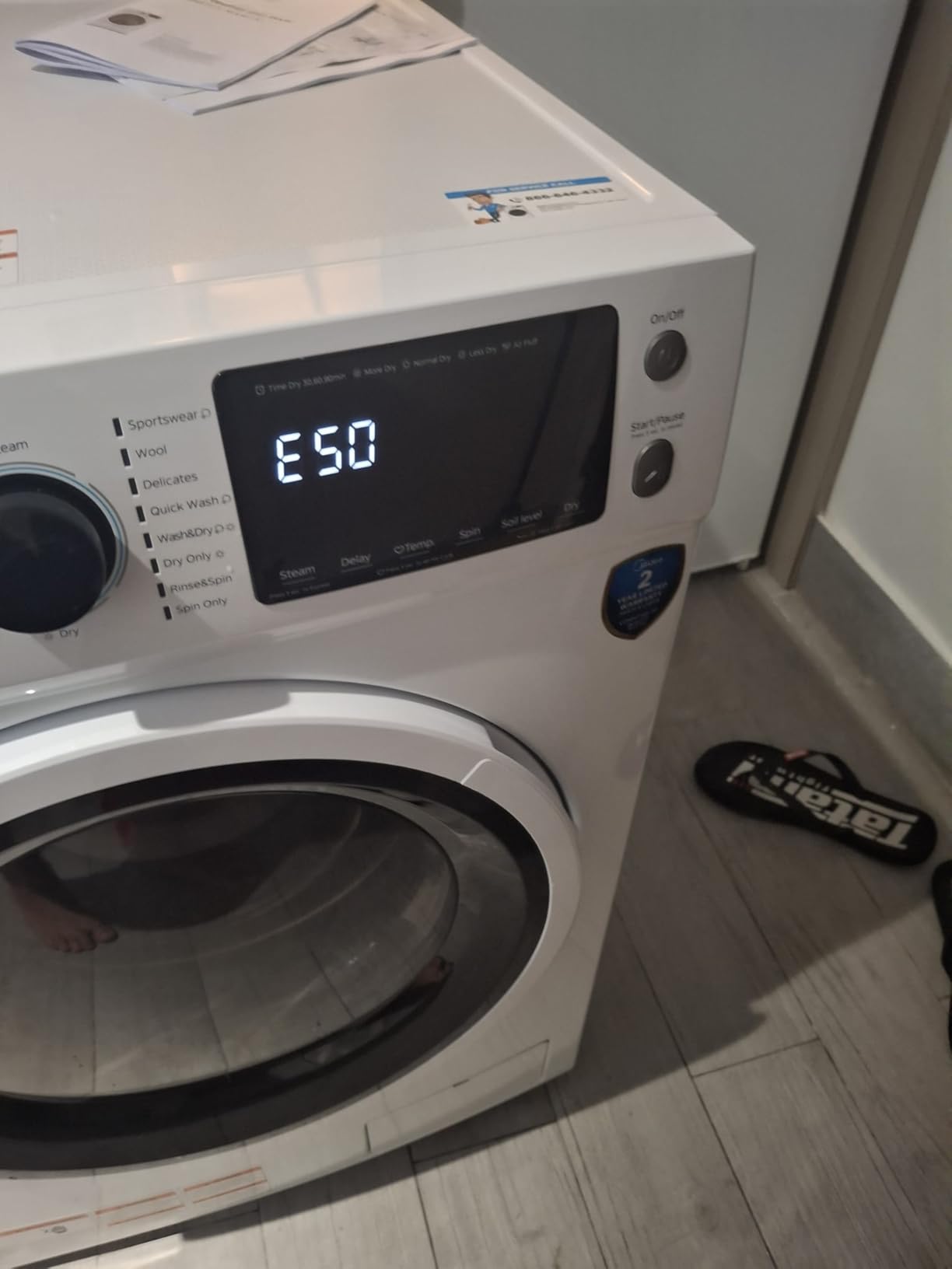 Midea 24 Inch Washer and Dryer Combo, All in One Washer and Dryer 2.7 cu.ft 26lbs, Ventless Washing Machine, Steam Care, Overnight Dry, 1400 RPM, 16 Cycles Front Load Washer, Full-Automatic, White - Customer Photo 2