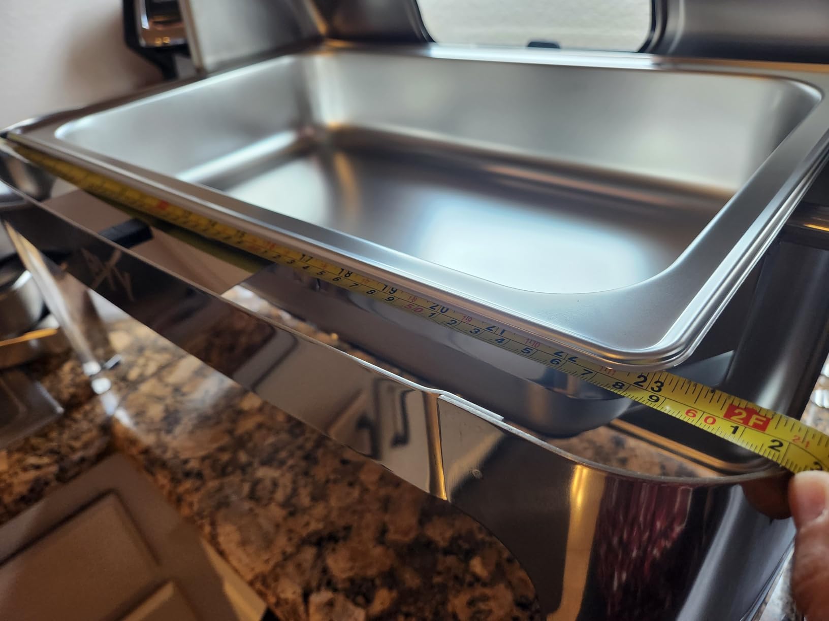 PYY Electric Chafing Dish Buffet Set, Roll Top Chafing Dish, Stainless Steel Chaffing Server Set Chafer for Catering,Buffets (2 Half-Size with Lid) - Customer Photo 1