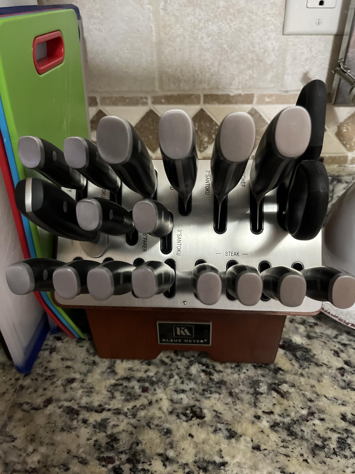 Klaus Meyer Stahl 19 Piece High Carbon Exclusive German Steel Knife Block Set (Black) - Customer Photo 1