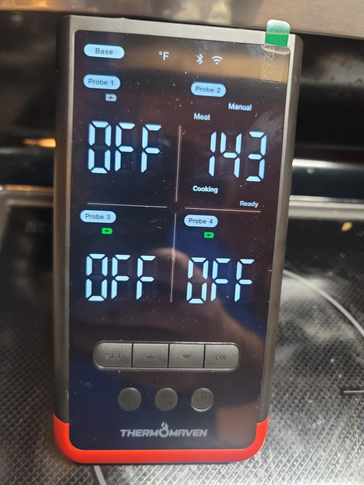 ThermoMaven Smart Bluetooth Wireless Meat Thermometer: Standalone Base, WiFi Unlimited Range, 6 Sensors with NIST Certified Accuracy, 2 Probes for Kitchen, BBQ, Grill, Oven, Smoker, Rotisserie Customer Review ThermoMaven Smart Bluetooth Wireless Meat Thermometer: Standalone Base, WiFi Unlimited Range, 6 Sensors with NIST Certified Accuracy, 2 Probes for Kitchen, BBQ, Grill, Oven, Smoker, Rotisserie - Customer Photo 2