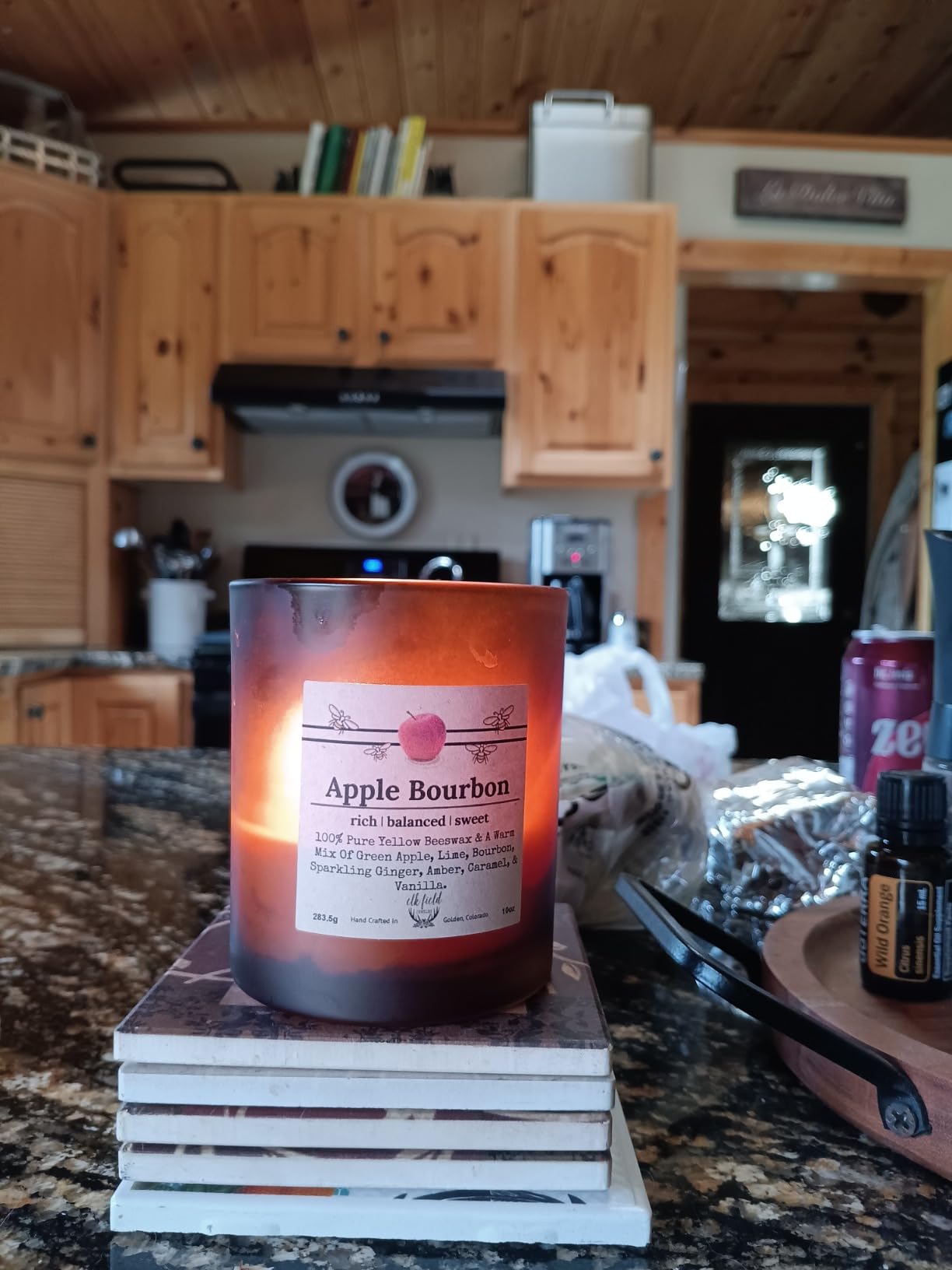 Orange Clove Organic Beeswax Candle | 2 Ingredients | 100% Pure Beeswax Candles, Non Toxic, Natural, Organic Candles, Beeswax Candles Scented, Non Toxic Candles, 80 Hour, 10oz - Customer Photo 4