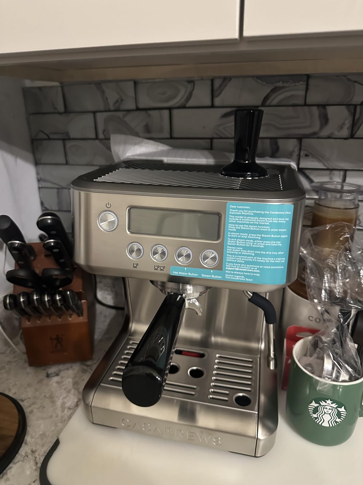 CASABREWS Ultra Espresso Machine with LCD Display, Espresso Maker with Powerful Milk Frother, Customizable Brewing Temperature, Provides Barista-Level Lattes and Cappuccinos, Gift for Men & Women - Customer Photo 1