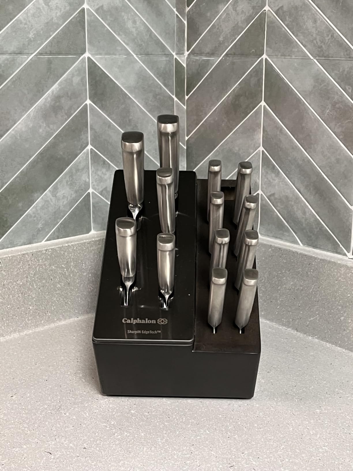 Premier by Calphalon 15-Piece Knife Set with SharpIN EdgeTech, Stainless Steel Handles - Customer Photo 2