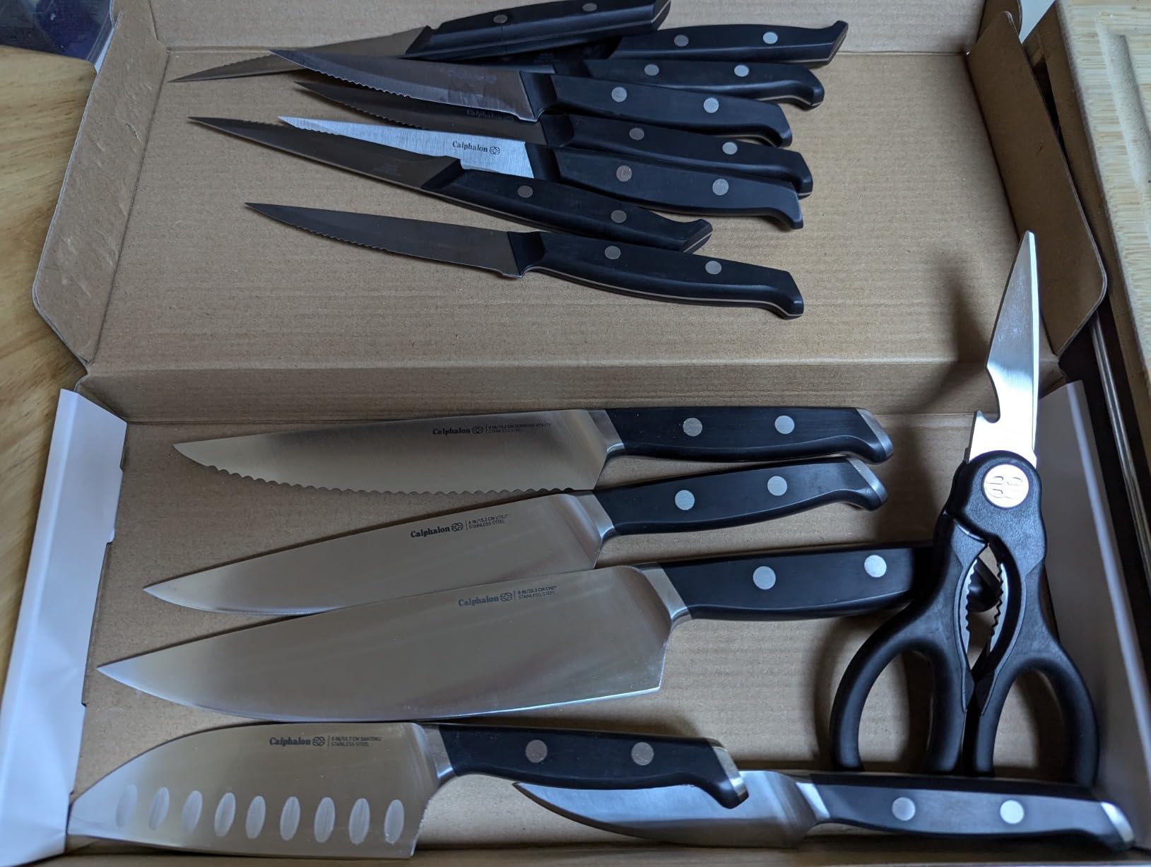 Premier by Calphalon 15-Piece Knife Set with SharpIN EdgeTech, Stainless Steel Handles - Customer Photo 4