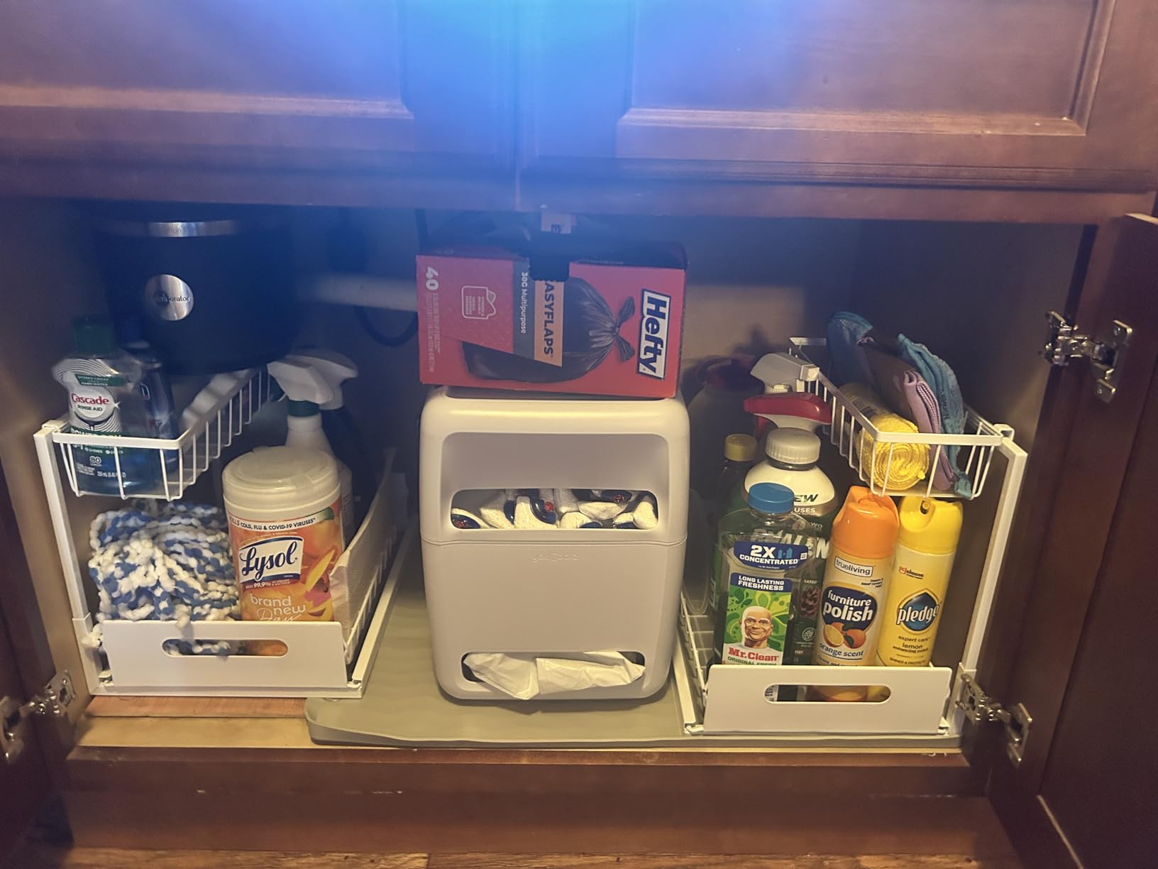 REALINN Under Sink Organizer, Pull Out Cabinet Organizer 2 Tier Slide Out Sink Shelf Cabinet Storage Shelves, Storage for Kitchen Bathroom, Grey, 2 Pack Customer Review REALINN Under Sink Organizer, Pull Out Cabinet Organizer 2 Tier Slide Out Sink Shelf Cabinet Storage Shelves, Storage for Kitchen Bathroom, Grey, 2 Pack - Customer Photo 1