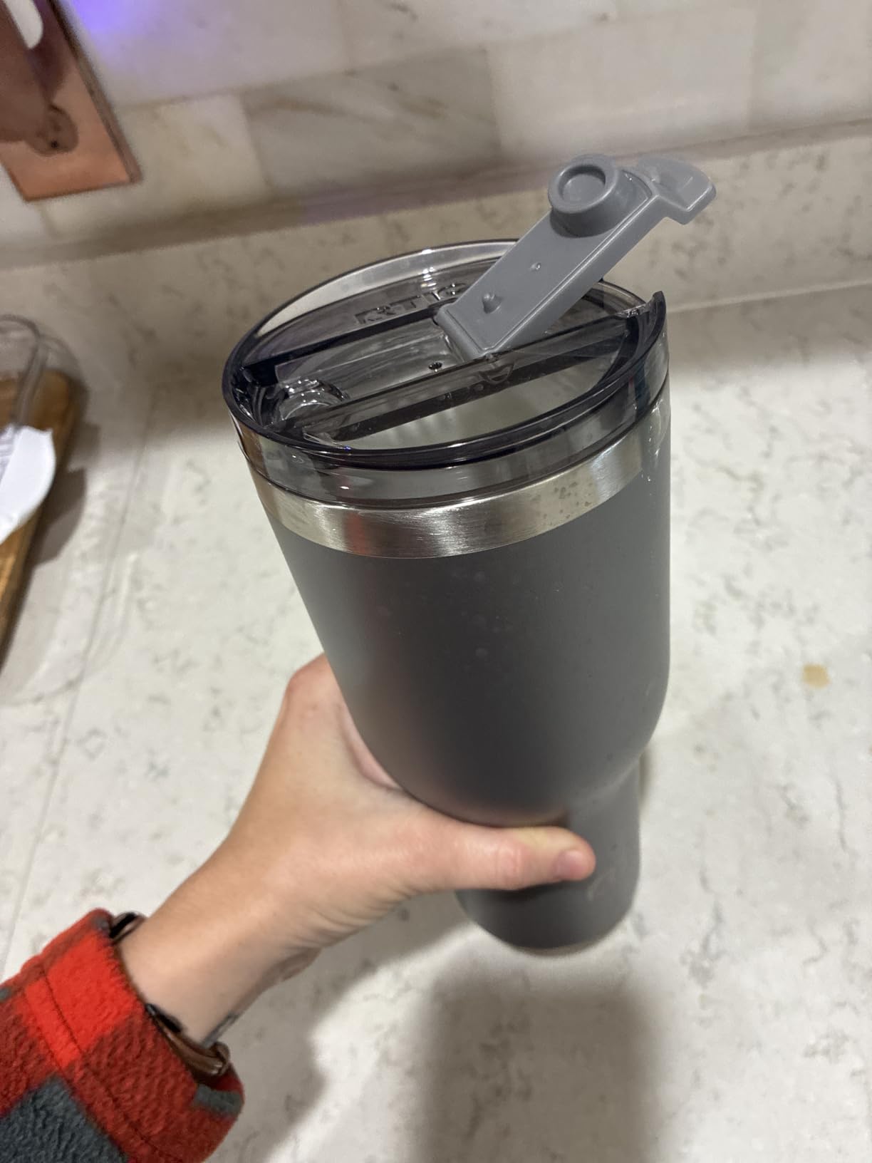 RTIC 30oz Essential Tumbler with Lid, Ceramic Lined, Insulated, Stainless Steel, Metal, Double Wall Vacuum-Insulation, Travel Cup for Iced Coffee, Tea, Hot and Cold Drink, Graphite - Customer Photo 1