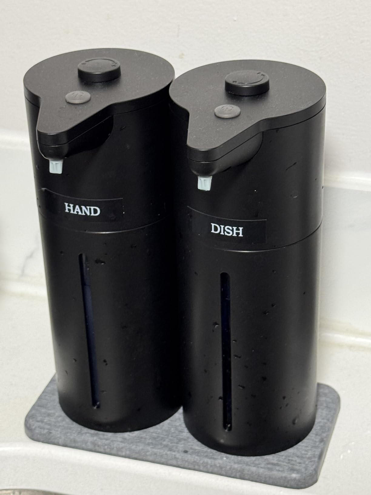 Aunmaon Automatic Soap Dispenser Touchless, Hands-Free, Multi Adjustable Volume, Long Battery Life, Compatible with Thick & Thin Dish/Hand Soap for Bathroom and Kitchen, Easy for Toddlers, Black - Customer Photo 1