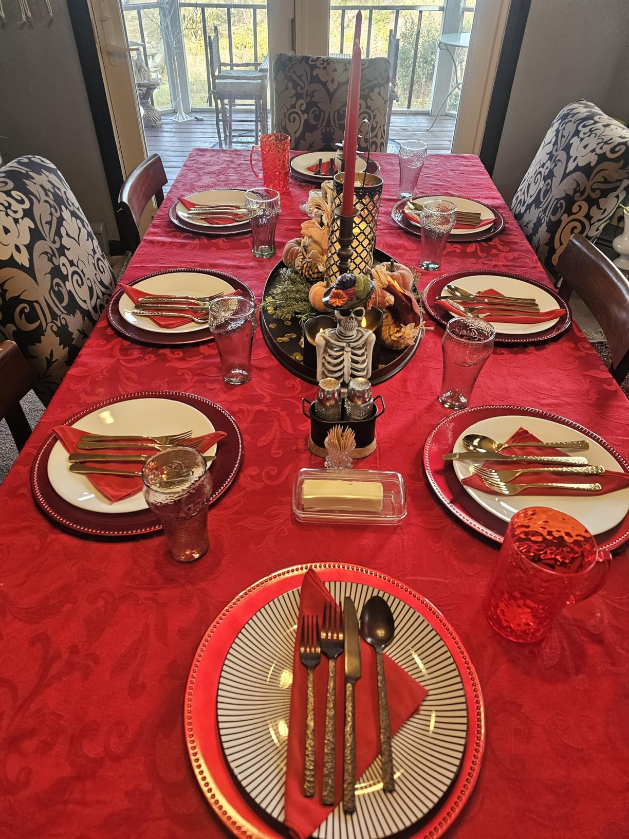 KINGSTONE Gold Hammered Silverware Set, Flatware Set with Serving Utensils, 18/10 Stainless Steel Premium Cutlery with Unique Ripple Handles Design Mirror Polished - Dishwasher Safe (65-Piece) - Customer Photo 1