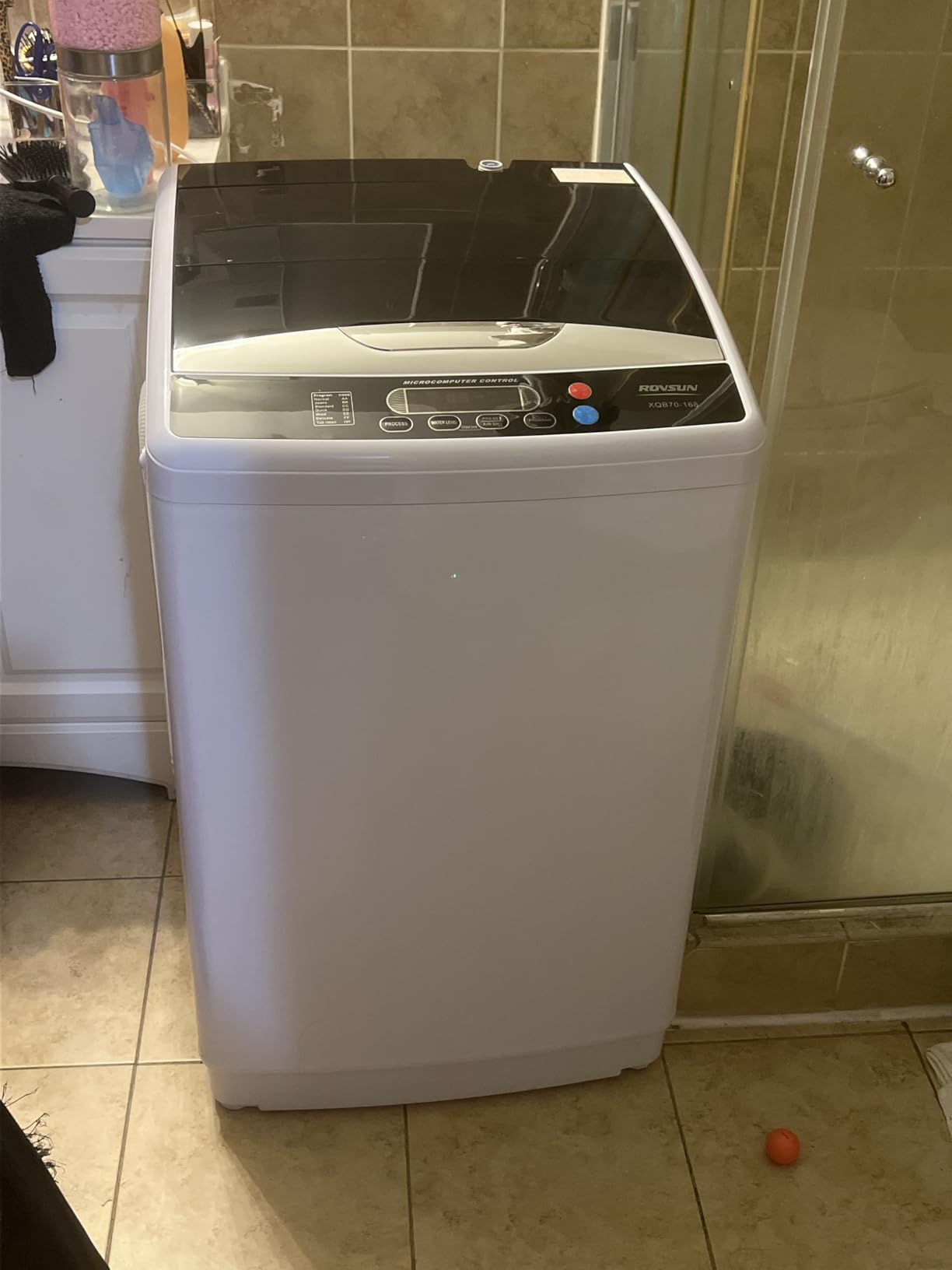 ROVSUN 25LBS Portable Washing Machine, Full-Automatic Electric Laundry Machine with Stainless Steel Drum, Compact Washer and Spin Dryer Combo with Drain Pump - Customer Photo 1
