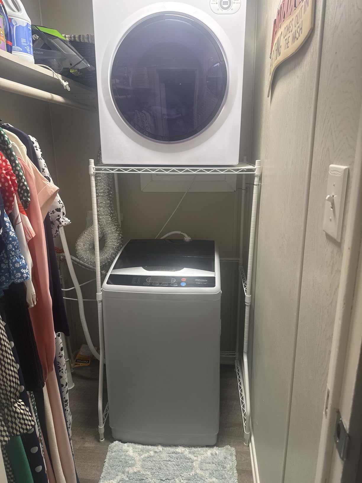 ROVSUN 17.8LBS Full Automatic Washing Machine and 1.5CuFt Portable Clothes Dryer Set, Compact Laundry Washer and Dryer Combo Set with Stainless Steel Inner Tub - Customer Photo 1