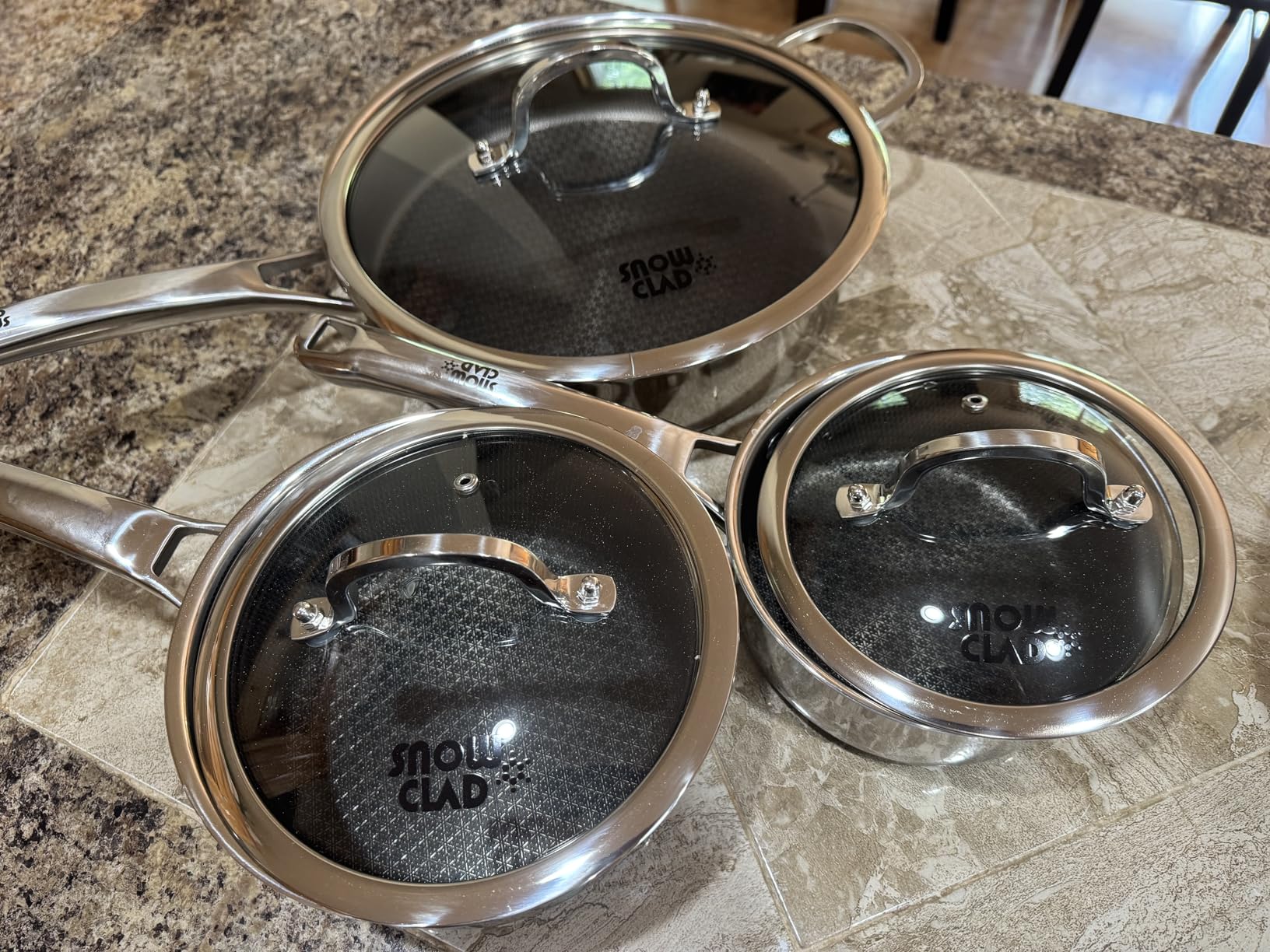 Sauce pan with lid,1.5 Quart & 2.5 Quart Hybrid Nonstick Sauce pans set, Stainless Steel cookware,non stick Pots PFOA Free,Works on Induction,Ceramic and Gas Cooktops - Customer Photo 2