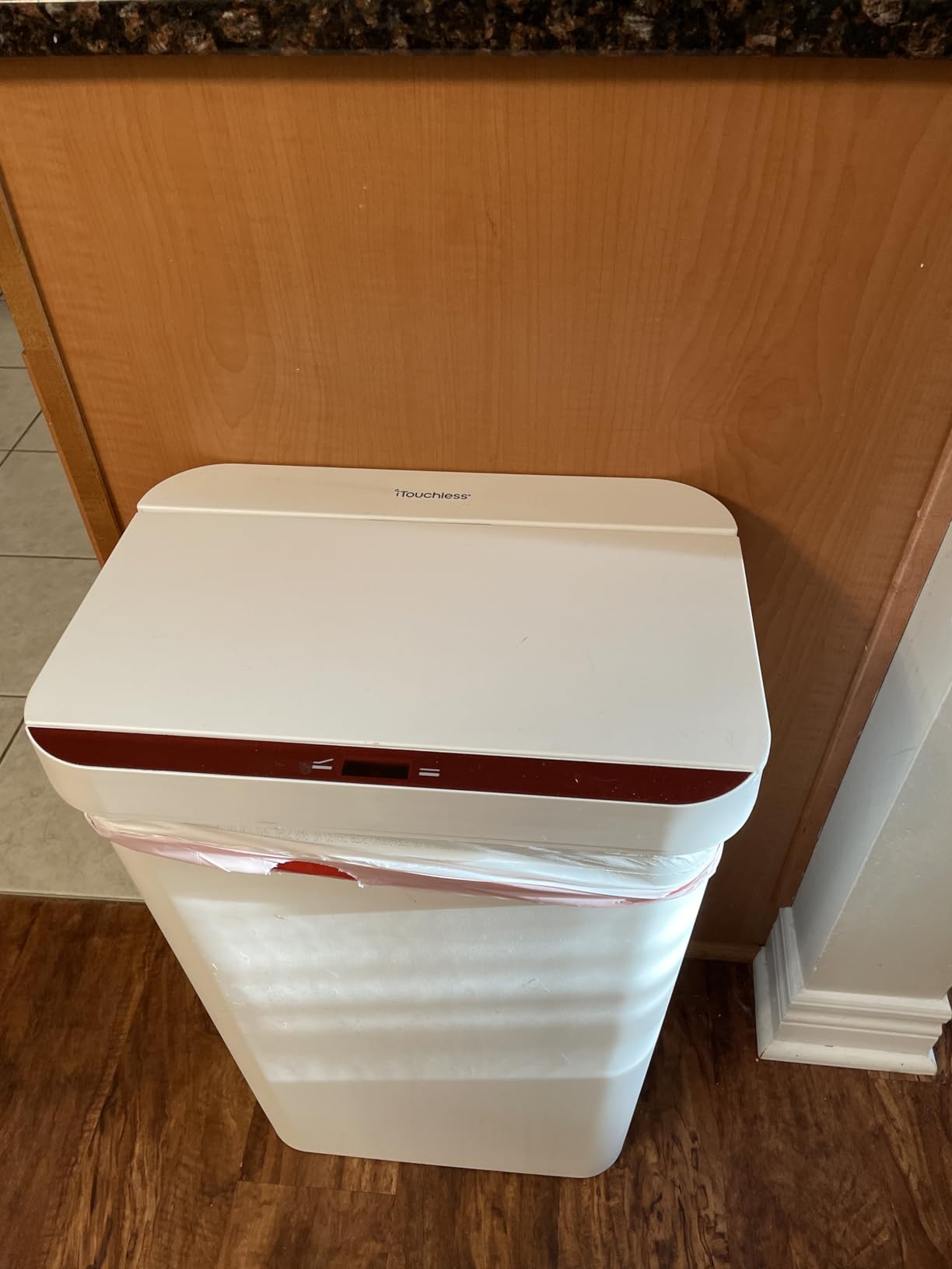 iTouchless 50 Liter / 13 Gallon Sensor 2.0 Dog-Proof Kitchen Trash Can with Lid Lock and AbsorbX Odor Filter, Touchless Lid, Stainless Steel Garbage Recycling Bin for Kitchen, Home, Office, Business - Customer Photo 1