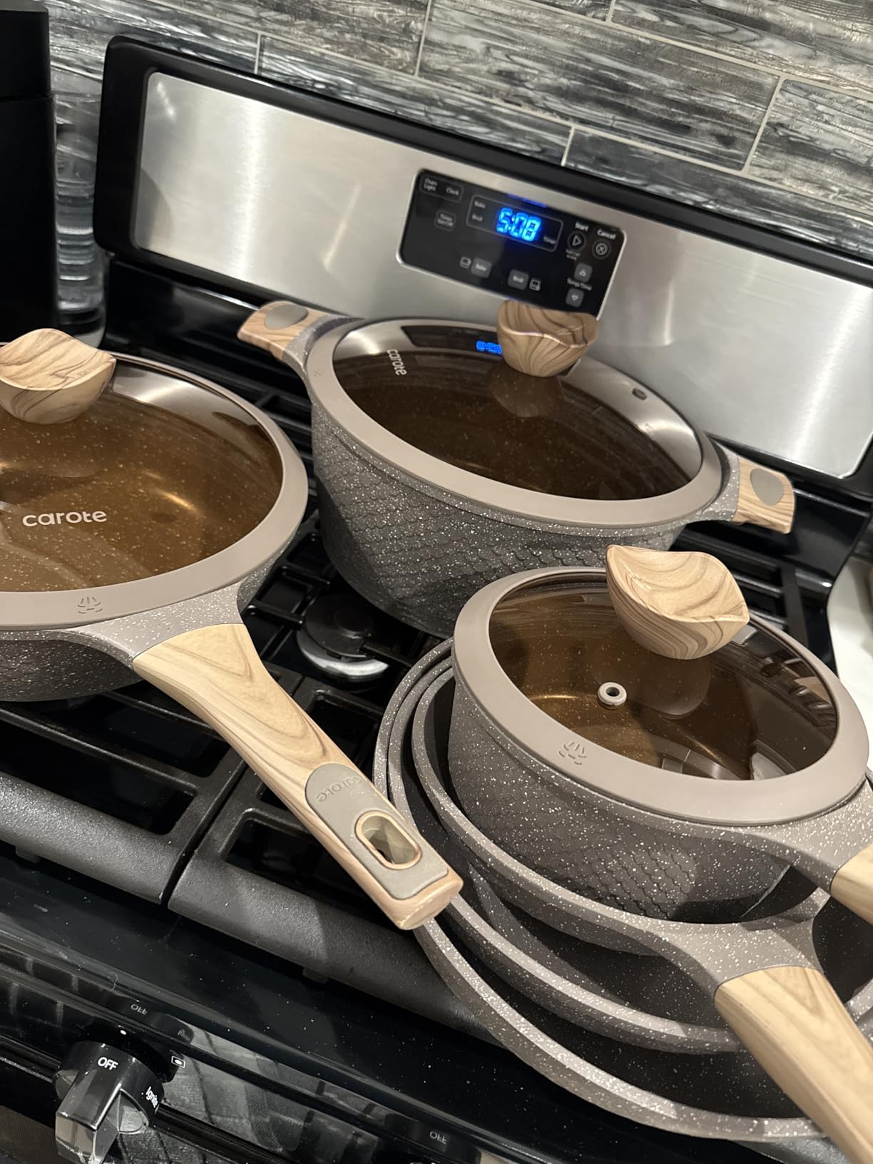 CAROTE 26PCS Pots and Pans Set Non Stick, Cookware Set Pots and Pans Induction Cook Ware, Nonstick Kitchen Cooking, PFOA Free - Customer Photo 4
