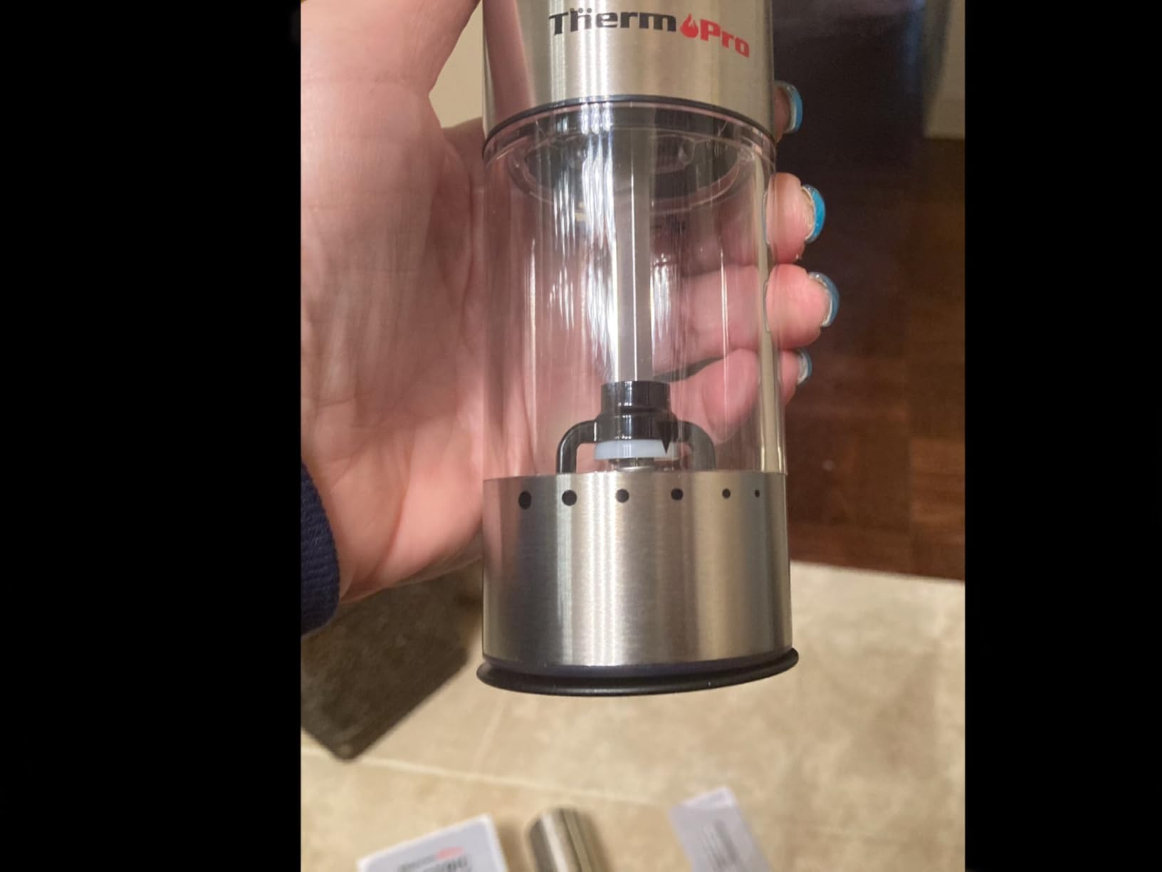 TempPro 100ml Electric Salt and Pepper Grinder Set Rechargeable, Automatic Pepper Grinder Shakers with External Adjustment, Refillable Pepper Mill Set with Cover & LED, 2-Pack(Previously ThermoPro) customer photo 2