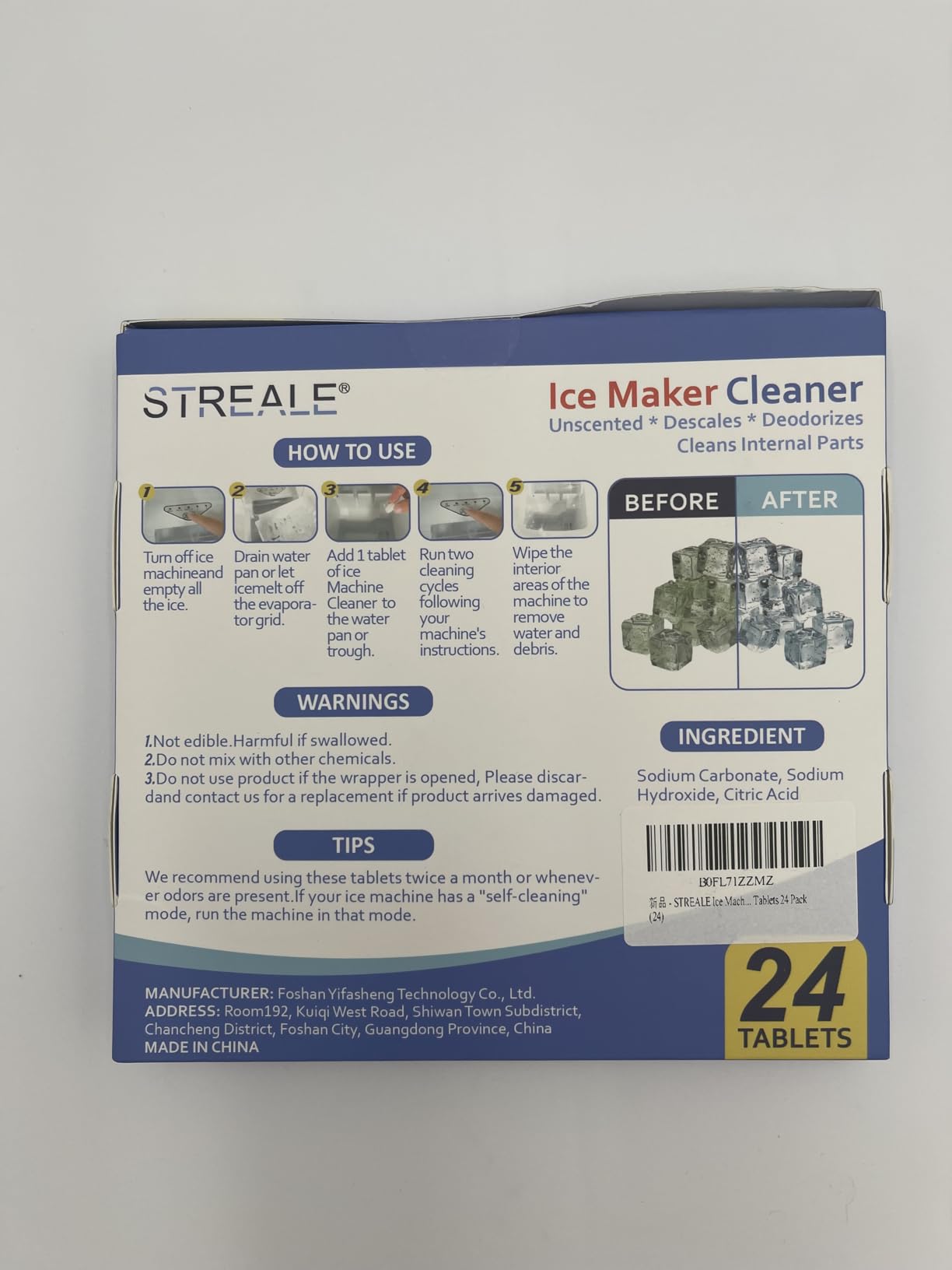 Ice Machine Cleaner Maker and Descaler - 24 Ice Maker Cleaner Tablets Compatible with All Major Brands, Nickel Safe Descaler Countertop Portable Commercial Icemaker Cleaning Solution Customer Review Ice Machine Cleaner Maker and Descaler - 24 Ice Maker Cleaner Tablets Compatible with All Major Brands, Nickel Safe Descaler Countertop Portable Commercial Icemaker Cleaning Solution - Customer Photo 4
