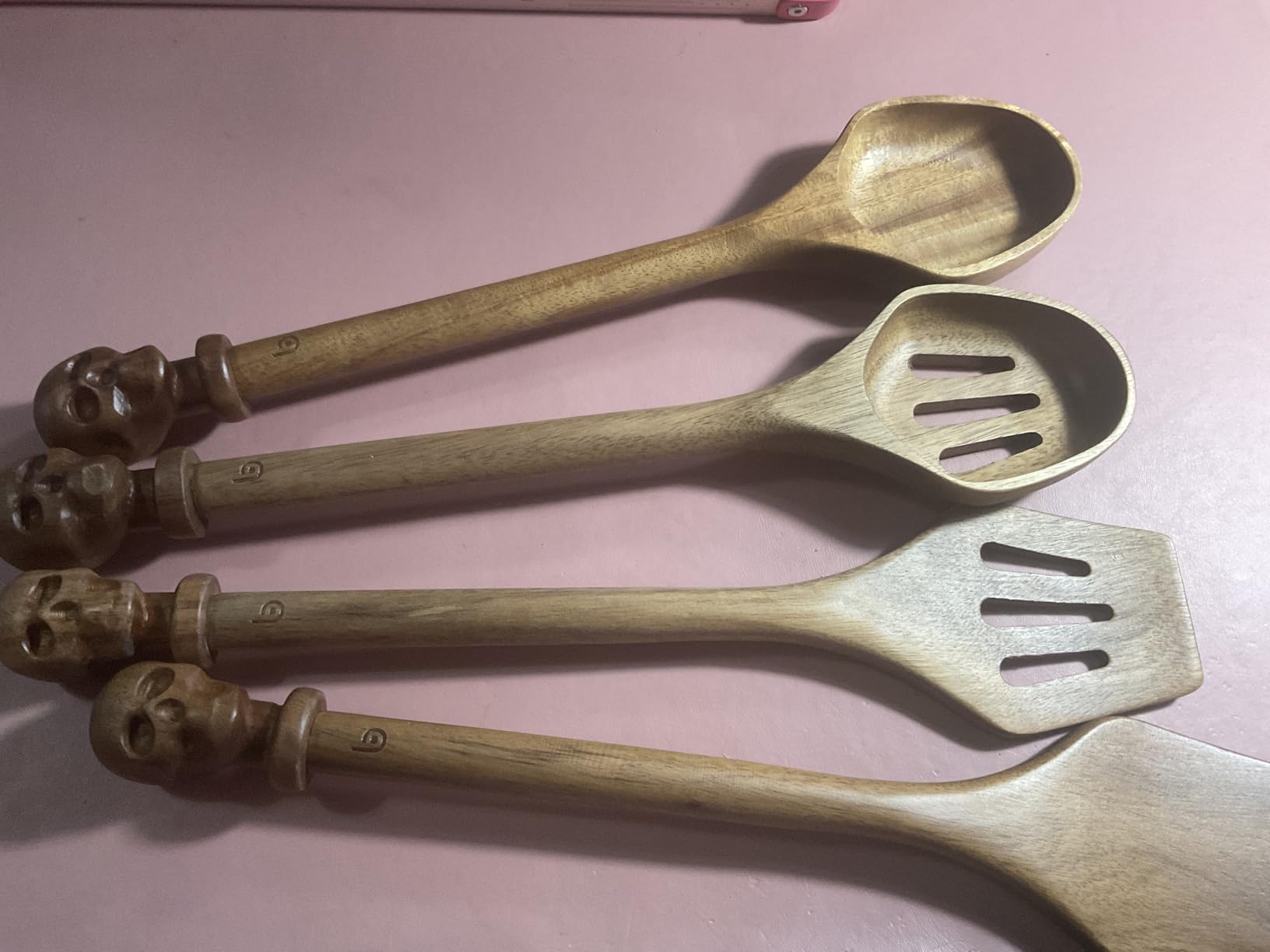 Acacia Utensil Set of 5 with Holder – Premium Wooden Cooking Utensils, Eco Friendly Acacia Wood Spatula & Spoon Set, Nonstick Safe Kitchen Tools - Customer Photo 1