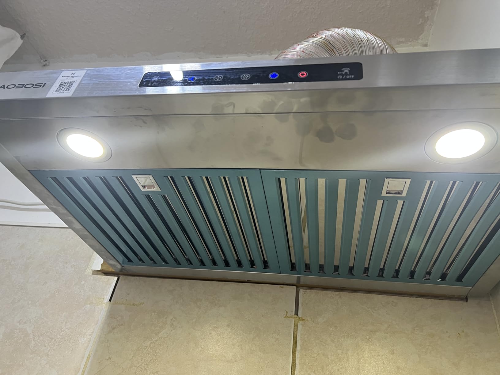AAOBOSI Range Hood 30 inch Under Cabinet,800-CFM Gesture Sensing/Touch Control/Motor Upgrade Low Noise,3 Speed Range Hood with LED Lights Exhaust Fan, Stainless Steel Kitchen Vent Hood - Customer Photo 1