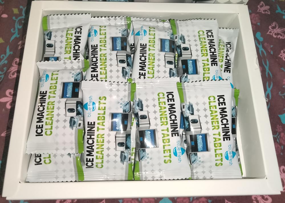 blue fresh Ice Machine Cleaner Tablets for Hard Water - 28 Pack Nickel Safe Scale Removal for Countertop Portable Commercial Nugget Ice Makers, Compatible with Opal, GE Profile, Frigidaire - Customer Photo 3