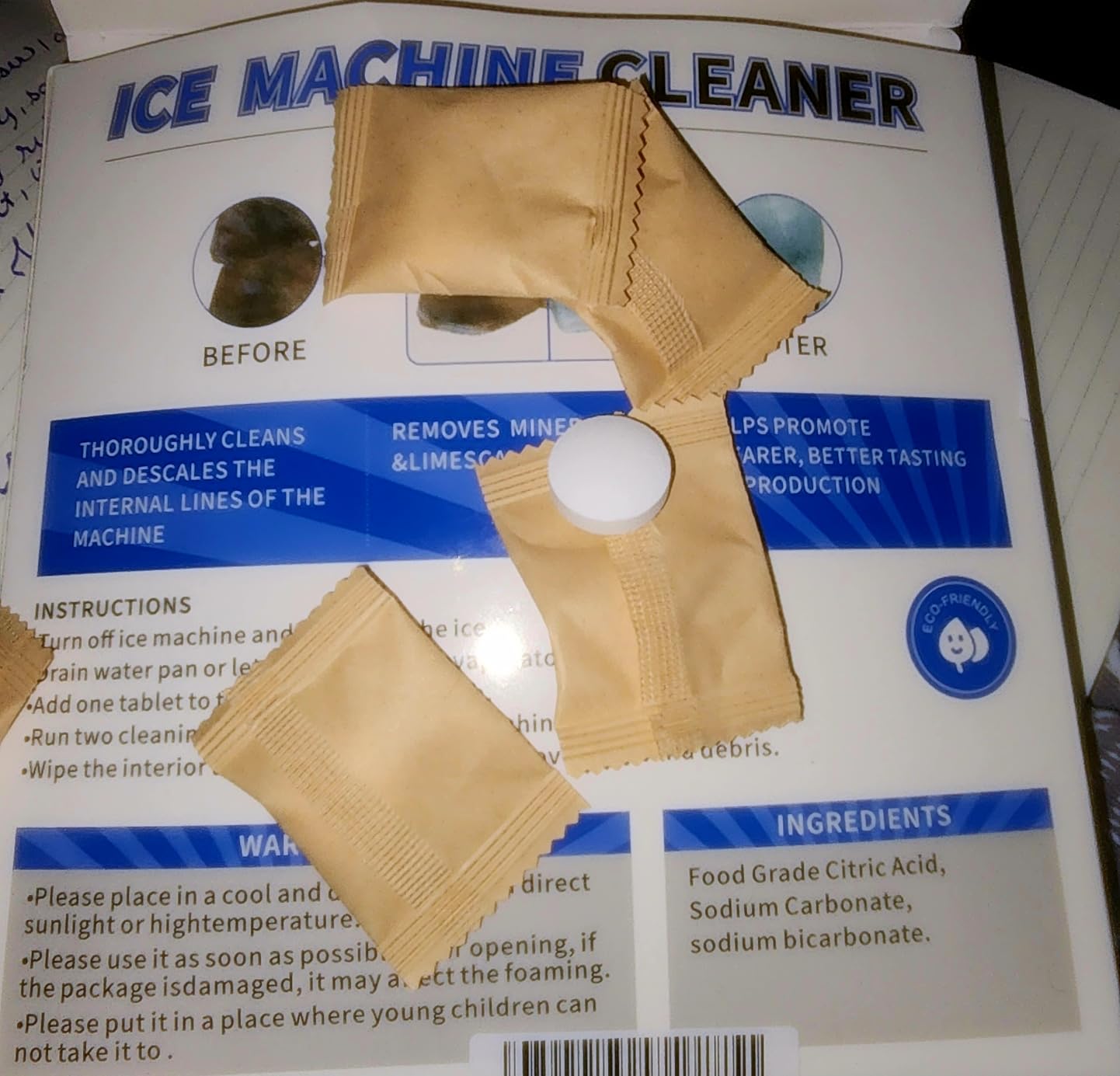 Ice Machine Cleaner Maker Descaler - 48 clean Tablets Compatible with Frigidaire, Opal, GE Profile, Kitchenaid, Nickel Safe Scale Remover for Countertop, Nugget Ice Makers-Odor-Free, Crystal Clear Ice Customer Review Ice Machine Cleaner Maker Descaler - 48 clean Tablets Compatible with Frigidaire, Opal, GE Profile, Kitchenaid, Nickel Safe Scale Remover for Countertop, Nugget Ice Makers-Odor-Free, Crystal Clear Ice - Customer Photo 2