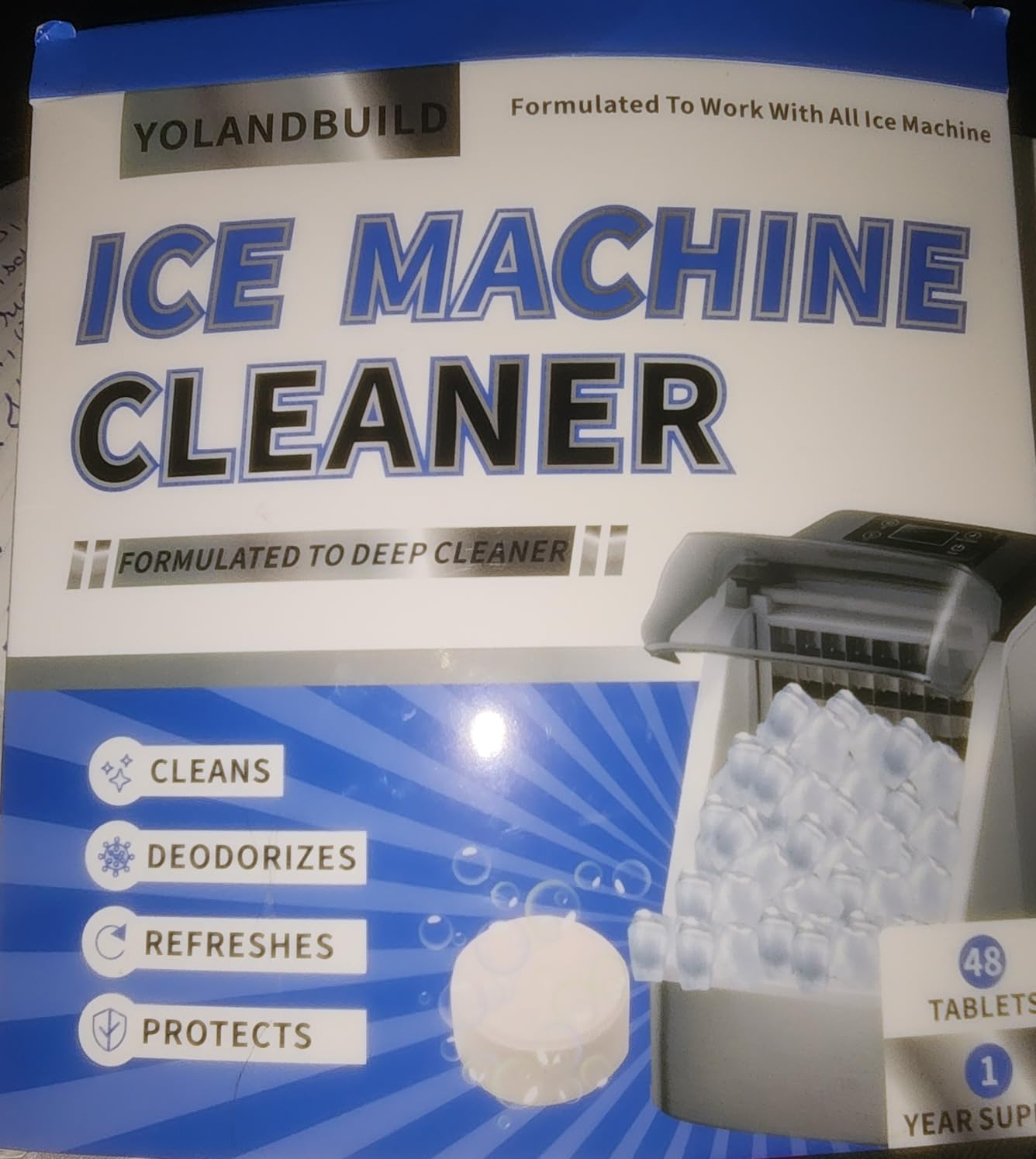 Ice Machine Cleaner Maker Descaler - 48 clean Tablets Compatible with Frigidaire, Opal, GE Profile, Kitchenaid, Nickel Safe Scale Remover for Countertop, Nugget Ice Makers-Odor-Free, Crystal Clear Ice Customer Review Ice Machine Cleaner Maker Descaler - 48 clean Tablets Compatible with Frigidaire, Opal, GE Profile, Kitchenaid, Nickel Safe Scale Remover for Countertop, Nugget Ice Makers-Odor-Free, Crystal Clear Ice - Customer Photo 3