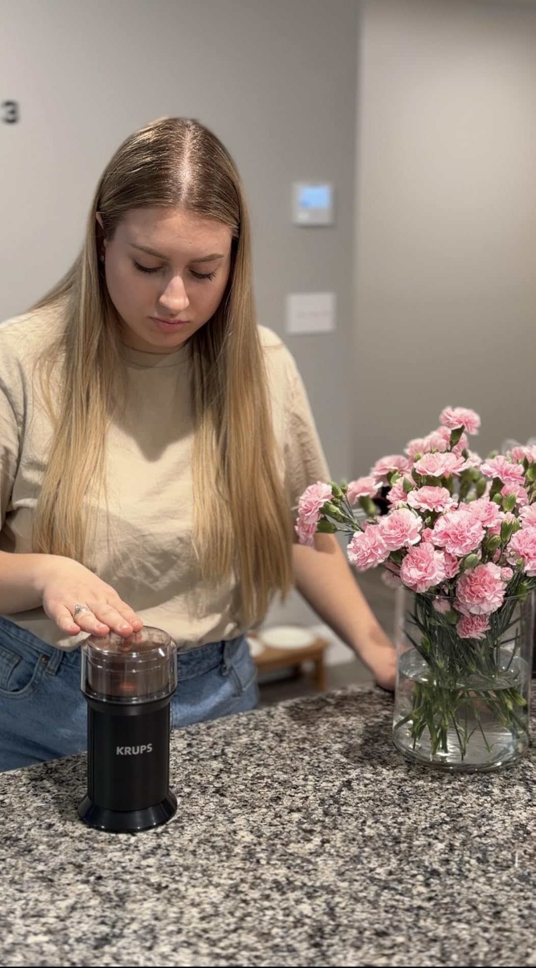 KRUPS Electric Blade Coffee Grinder 1.6 Oz, Adjustable Coarse to Fine for the Perfect Espresso, Grind Coffee Beans, Spices & Herbs, Removable Dishwasher Safe Bowl, Black - Customer Photo 3