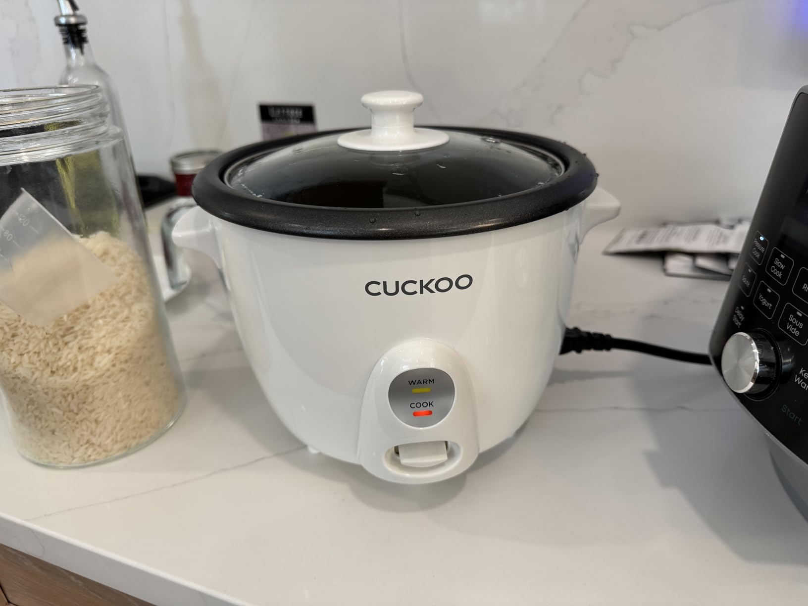 CUCKOO One Touch Rice Cooker 3-Cup (Uncooked) / 6-Cup (Cooked), Mini Rice Cooker & Warmer with Steamer Tray, Versatile Grain Cooker, Soup Maker, Auto Keep Warm, White (CR-0301C) - Customer Photo 3