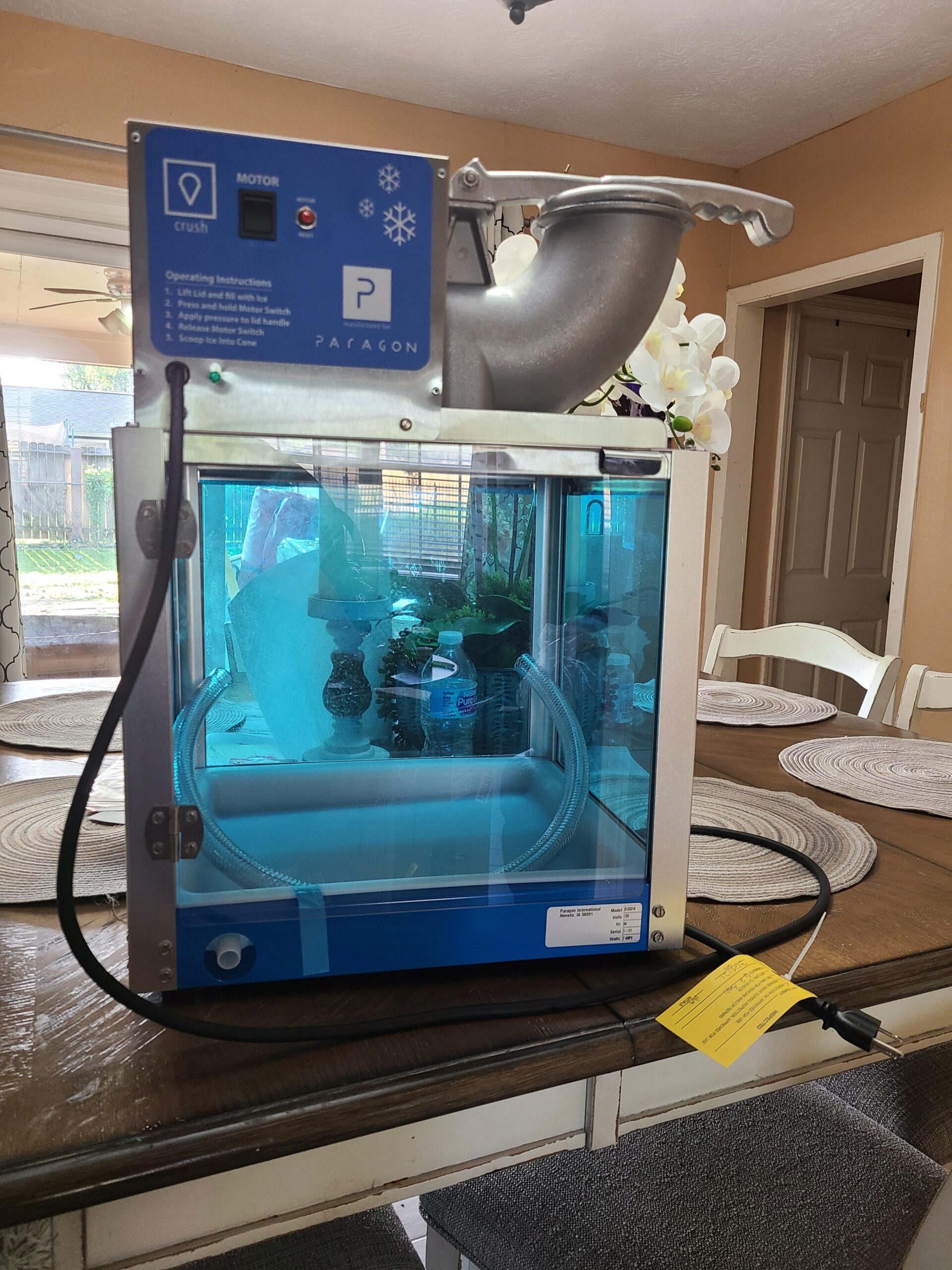 Paragon - Manufactured Fun Arctic Blast SNO Cone Machine for Professional Concessionaires Requiring Commercial Heavy Duty Snow Cone Equipment 1/3 Horse Power 792 Watts, Blue - Customer Photo 2