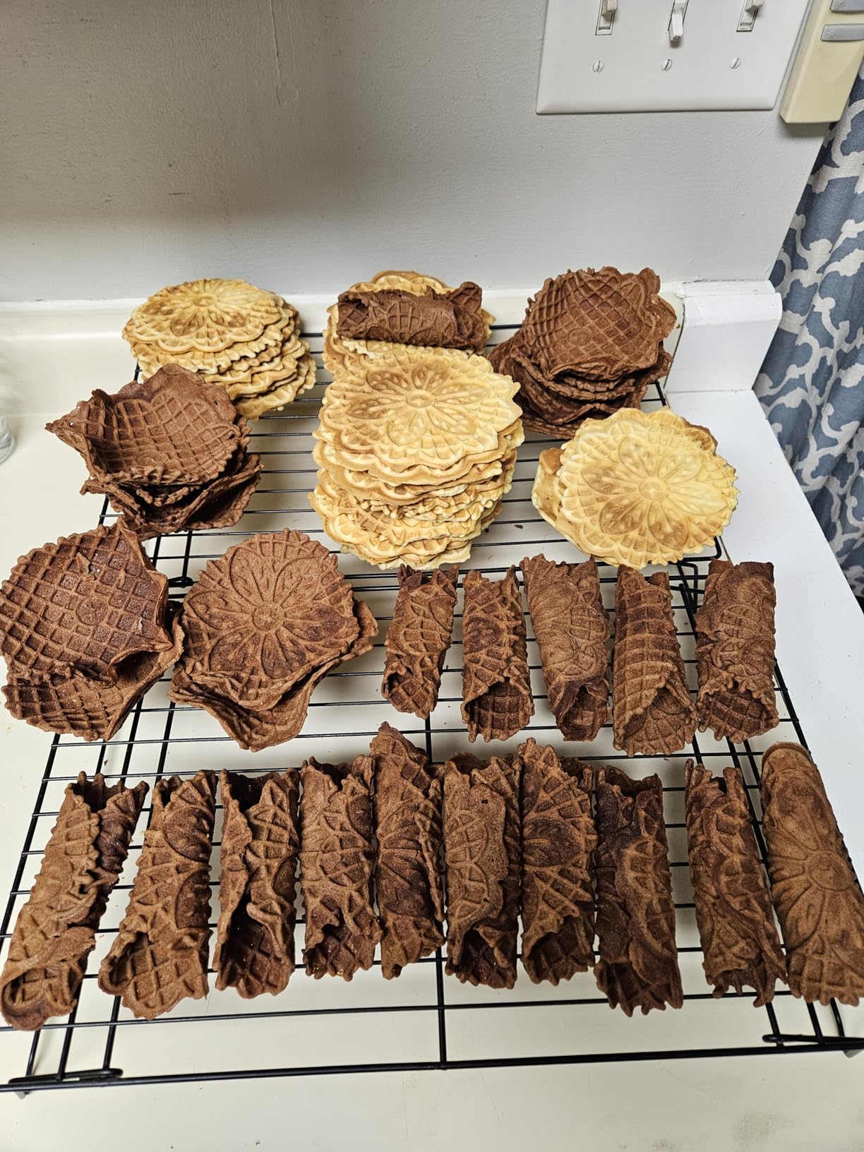 Pizzelle Maker- Non-Stick Electric Baker Press Makes Two 5-Inch Cookies at Once, Even Heating Plates- Must Have Party Baking Supplies- Italian Easter Dessert Treat Making w Recipe Guide- Gift for Her customer photo 1