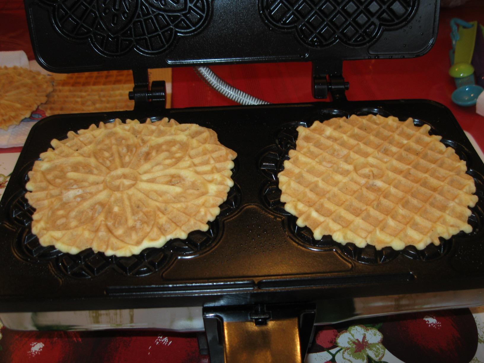 Pizzelle Maker- Non-Stick Electric Baker Press Makes Two 5-Inch Cookies at Once, Even Heating Plates- Must Have Party Baking Supplies- Italian Easter Dessert Treat Making w Recipe Guide- Gift for Her customer photo 2