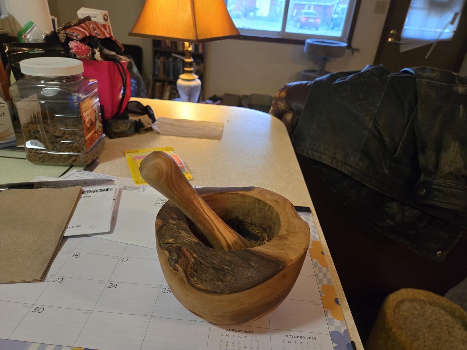 Naturally Med - Olive Wood Rustic Mortar and Pestle - 4.7 inch. For grinding spices, salsa, herbs etc. Durable, hardwearing. Handcrafted Tunisian olive wood. customer photo 2