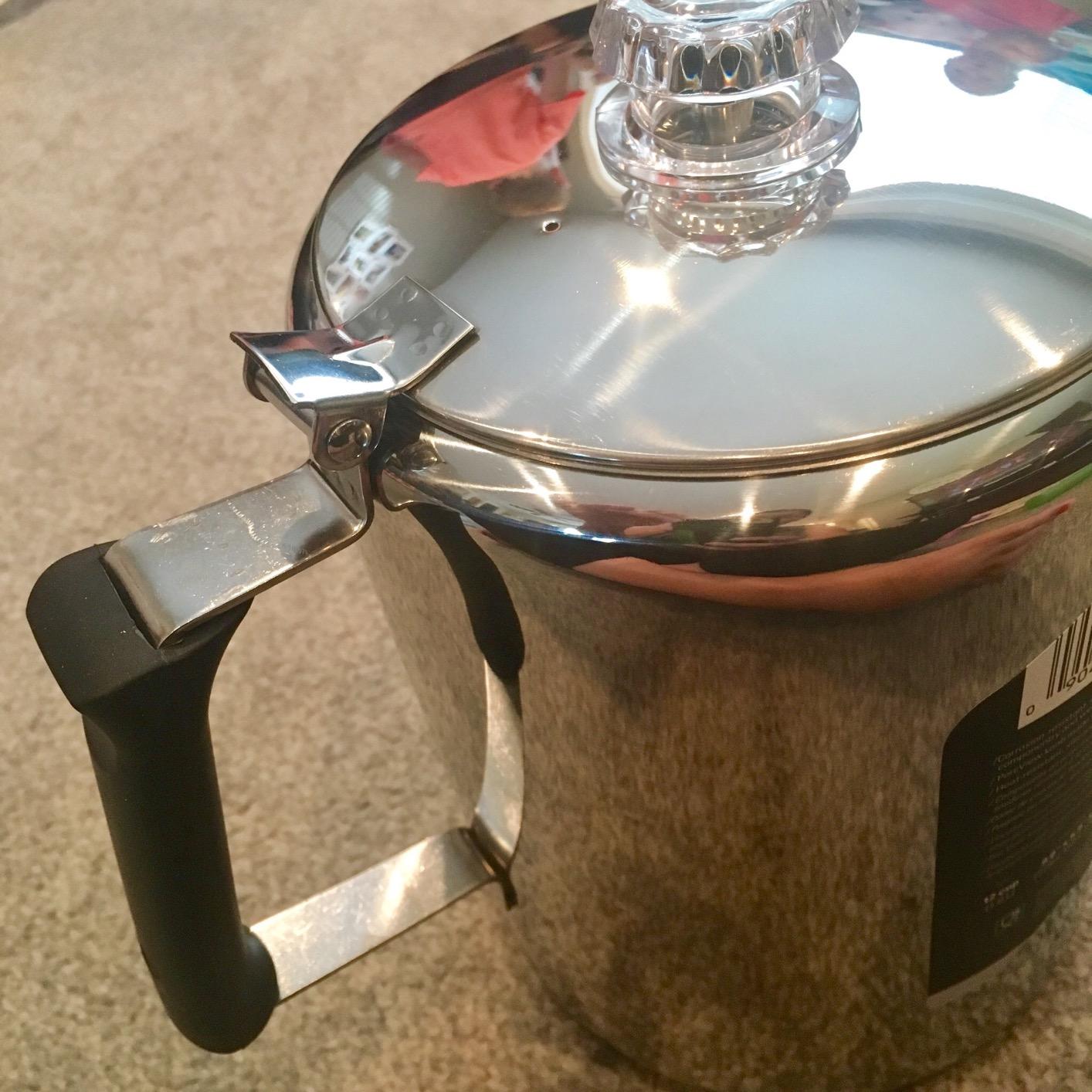 GSI Outdoors Percolator Coffee Pot I Glacier Stainless Steel with Silicone Handle for Camping, Backpacking, Travel, RV & Hunting - Stove Safe - Customer Photo 2