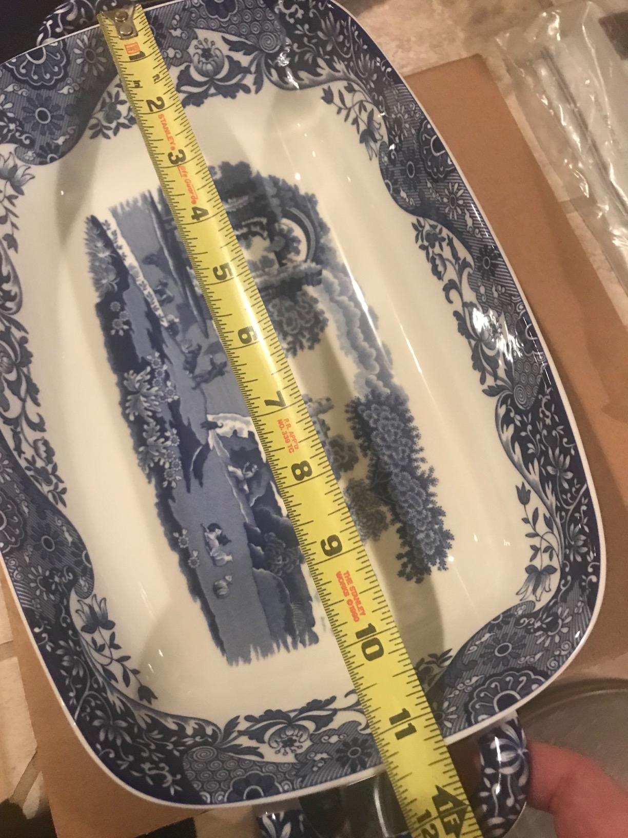 Spode Blue Italian Handled Serving Tray, Large Oven to Table Bakeware, Porcelain Lasagna Pan, Casserole Dish, Dishwasher and Oven Safe customer photo 1