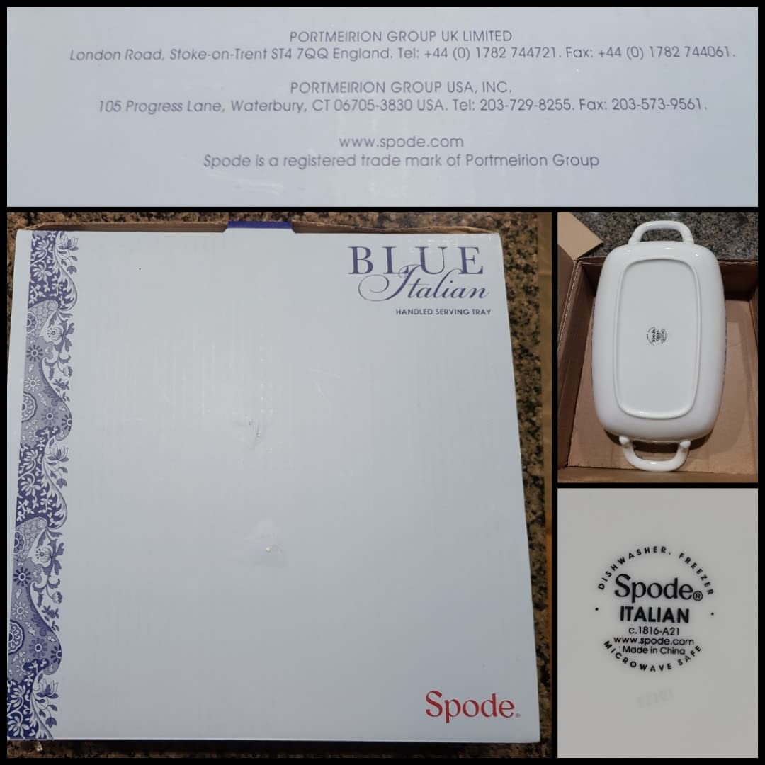 Spode Blue Italian Handled Serving Tray, Large Oven to Table Bakeware, Porcelain Lasagna Pan, Casserole Dish, Dishwasher and Oven Safe customer photo 2