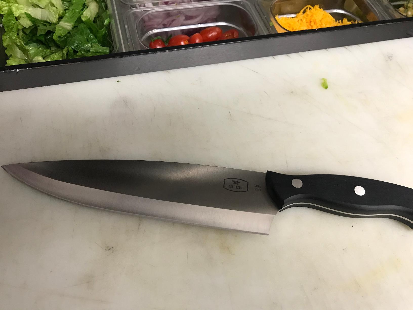 Buck Knives 931 Chef's Knife, 8-Inch 420HC Stainless Steel Blade, DymaLux Rosewood Handle, Kitchen Cutlery, Made in USA - Customer Photo 1