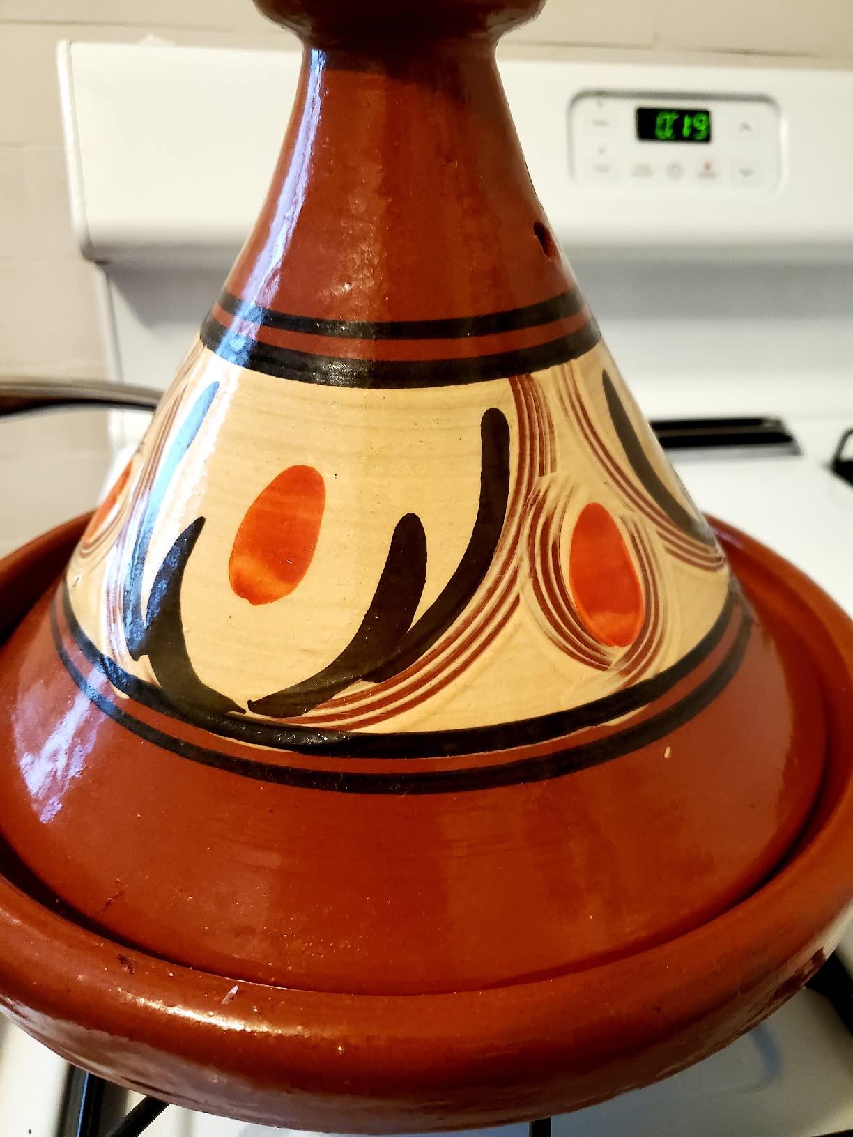 Treasures Of Morocco Moroccan Cooking Tagine, Traditional, Handmade, 10 Inch Diameter, Red, Clay, Round, With Lid customer photo 2