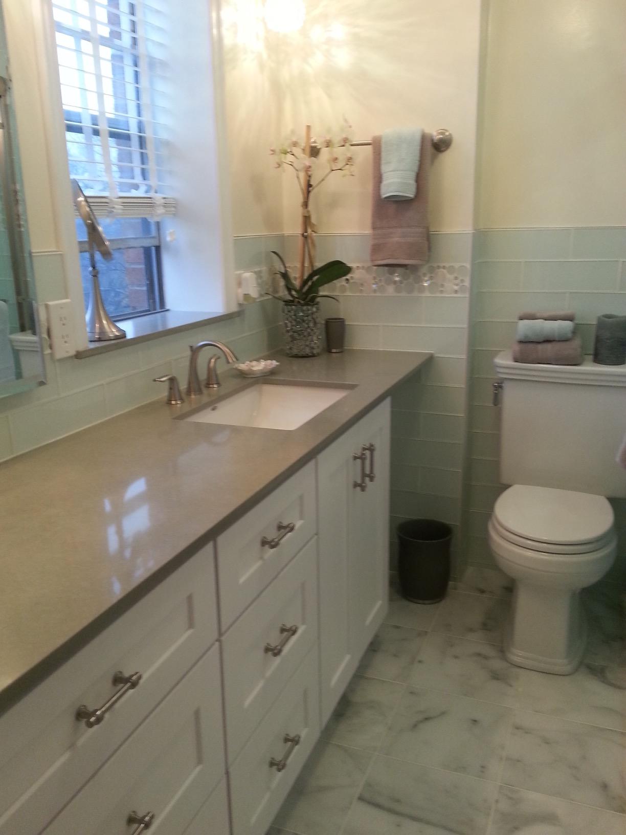 Tenedos Bianco Carrara 12x12 Polished Marble Tile, Italian White Carrera Stone for Bathroom Wall, Shower, Kitchen Backsplash, and Floor Use (1 Piece) - Customer Photo 1