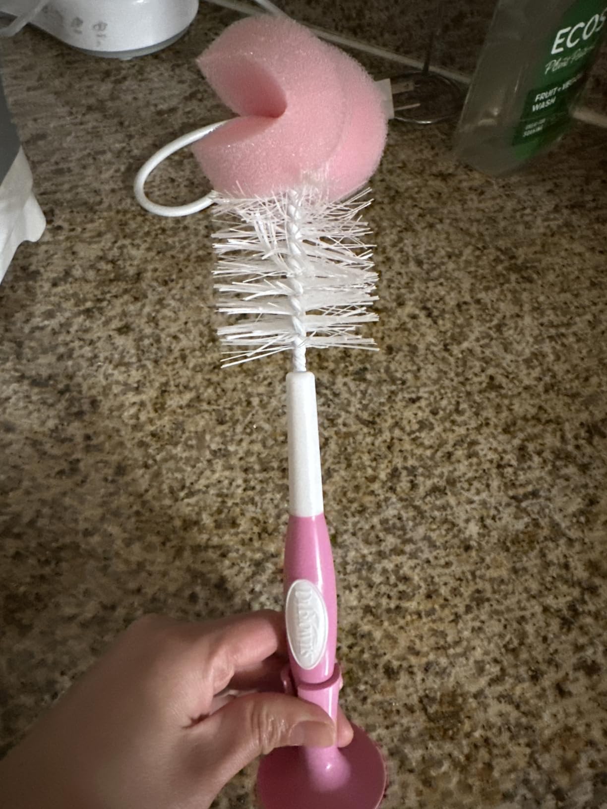 Dr. Brown's Reusable Sponge Baby Bottle Cleaning Brush with Suction Cup Stand, Scrubber and Nipple Cleaner, Pink 1-Pack Customer Review Dr. Brown's Reusable Sponge Baby Bottle Cleaning Brush with Suction Cup Stand, Scrubber and Nipple Cleaner, Pink 1-Pack - Customer Photo 0