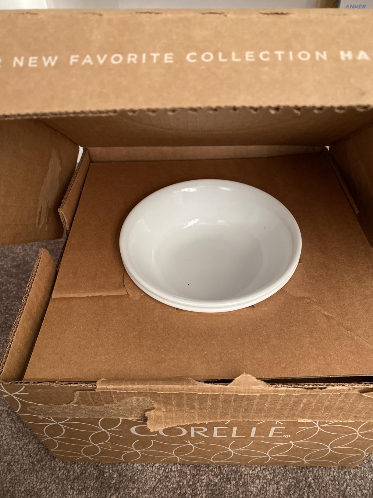 Corelle Vitrelle 18-Piece Service for 6 Dinnerware Set Triple Layer Glass and Chip Resistant, Lightweight Round Plates and Bowls Set, Winter Frost White - Customer Photo 0
