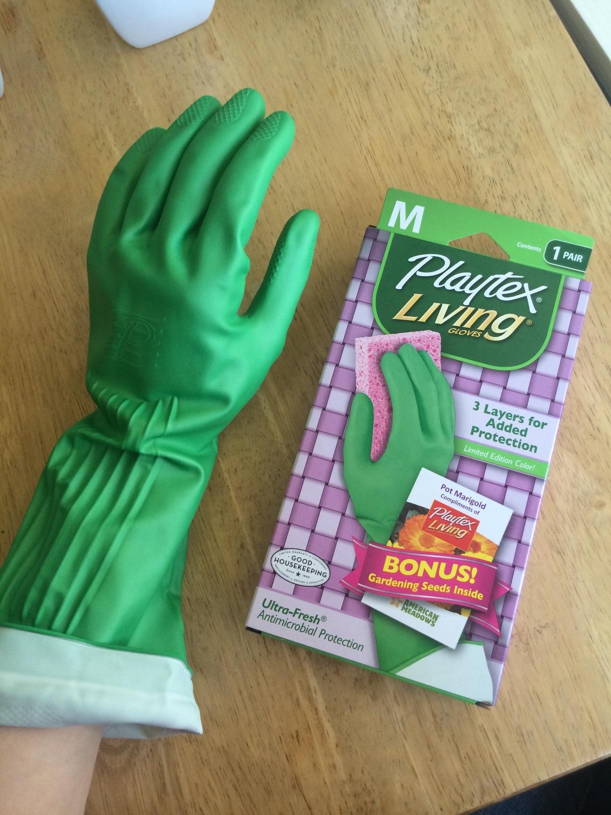 Playtex Living Reuseable Rubber Cleaning Gloves (Medium, 3 Pairs), Premium Protection Reusable Household Gloves - Customer Photo 1