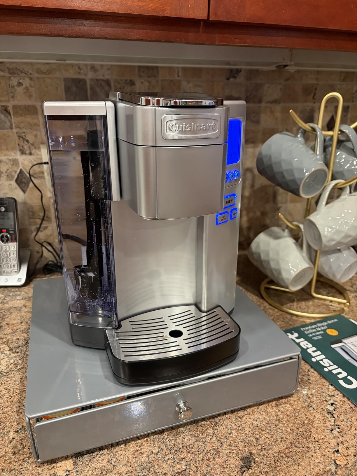 Cuisinart Coffee Maker, Single Serve 72-Ounce Reservoir Pod Coffee Machine, Programmable Brewing & Hot Water Dispenser, 3 Cup-Size Settings, Stainless Steel, SS-10P1, Silver - Customer Photo 2