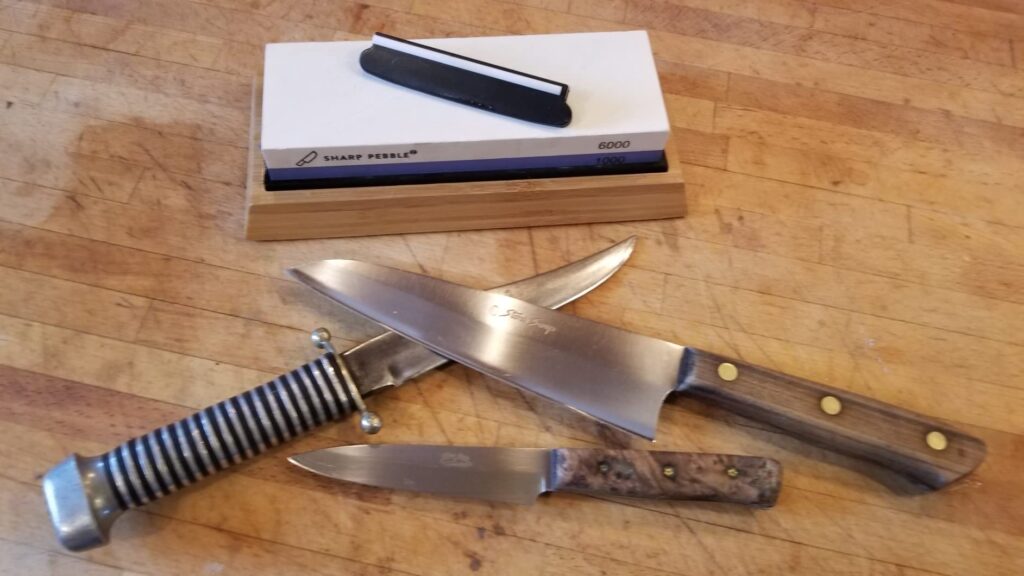 Sharp Pebble Premium Whetstone Knife Sharpening System – 1000/6000 Grit Whetstone Knife Sharpener Kit with Angle Guide & Non-Slip Bamboo Base – Guided Beginner Instructions - Customer Photo 0