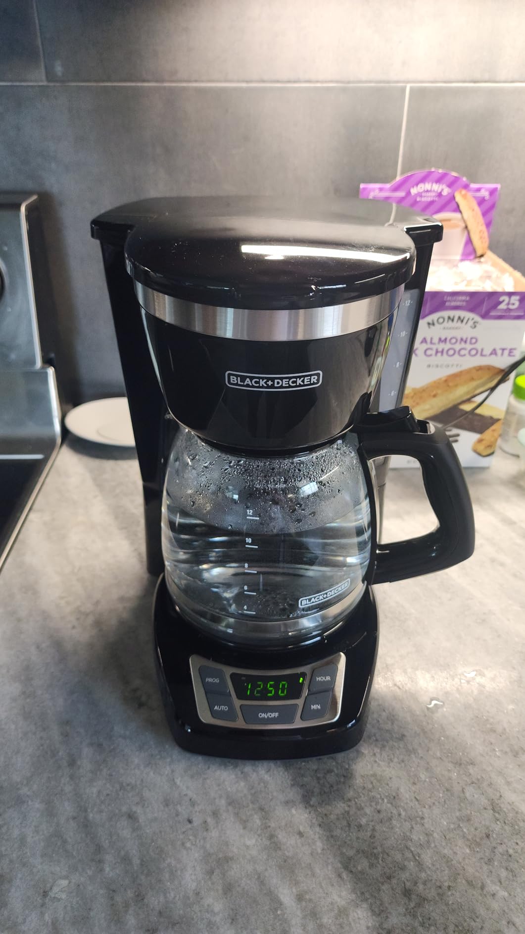 BLACK+DECKER 12-Cup Digital Coffee Maker, Programmable, Washable Basket Filter, Sneak-A-Cup, Auto Brew, Water Window, Keep Hot Plate, Black - Customer Photo 1