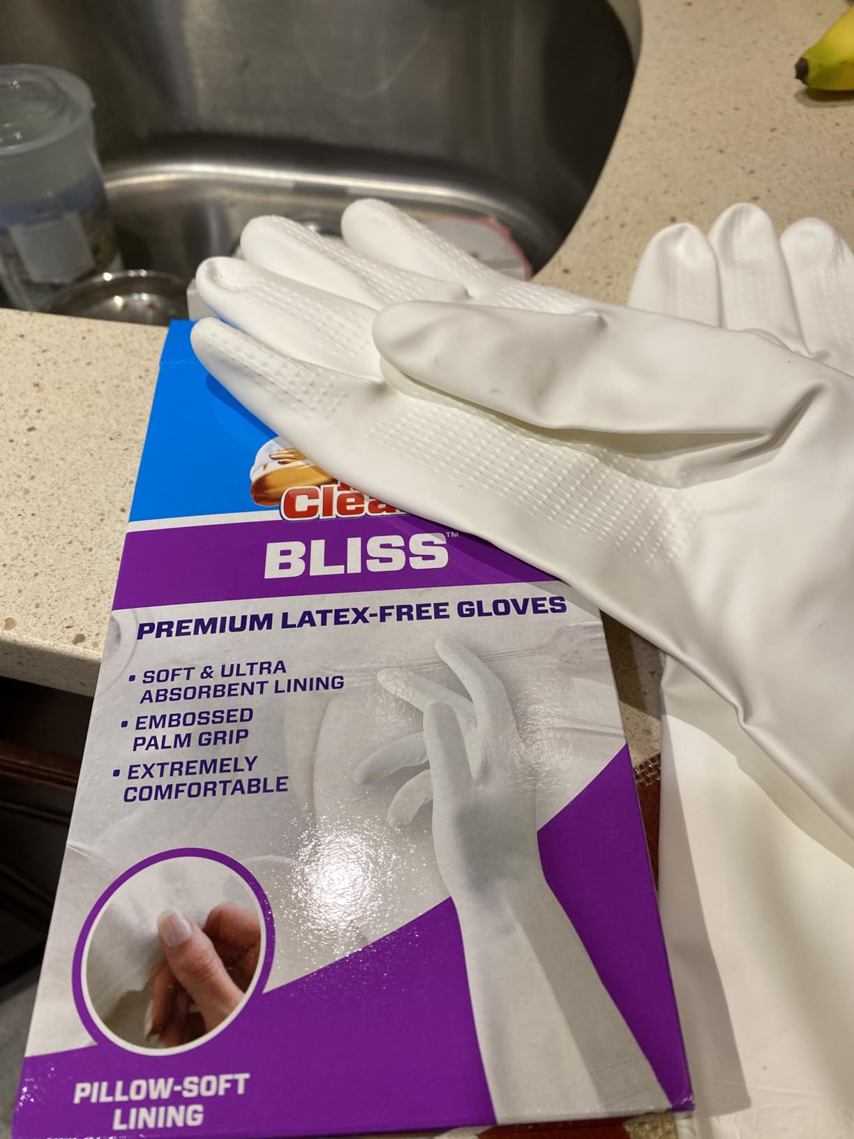 Mr. Clean Premium Latex-Free Gloves Bliss Medium Size (Pack of 2 Pairs) - Customer Photo 1