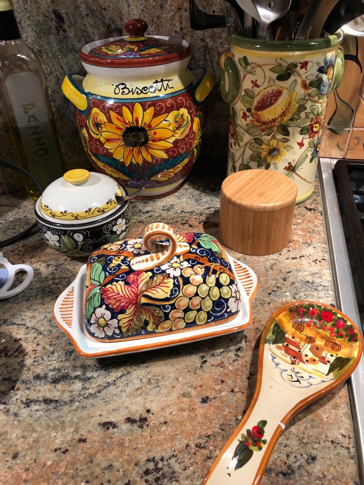 CERAMICHE D'ARTE PARRINI- Italian Ceramic Butter Dish Hand Painted Decorated Grape Made in ITALY Tuscan Art Pottery customer photo 1