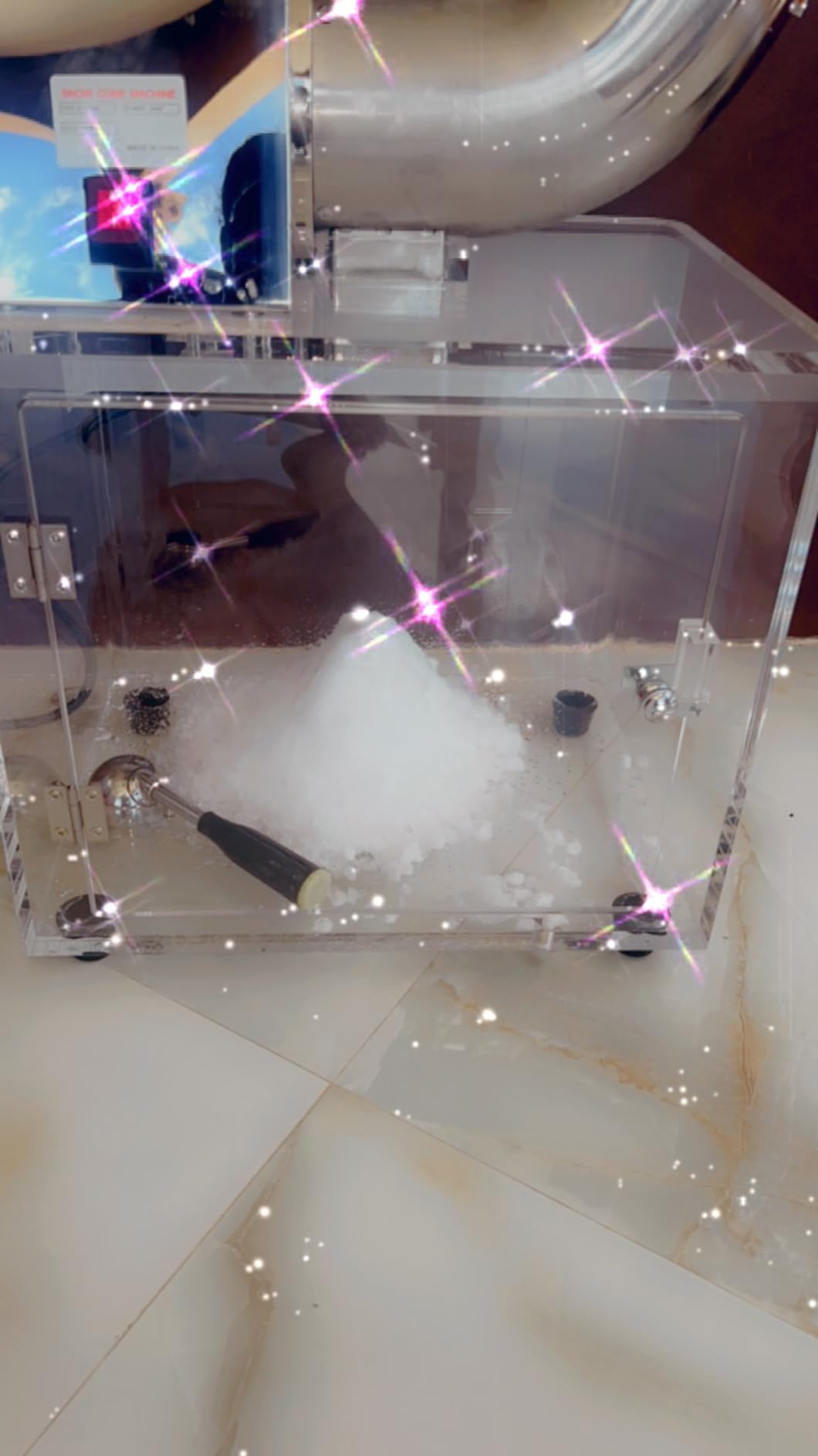 Costzon Commercial Snow Cone Machine, 440lbs/H Stainless Steel Ice Shaver with Dual Blades, 110V Electric Snow Cone Maker, Shaved Ice Machine with Safety On/Off Switch for Home, Party, Restaurant, Bar - Customer Photo 2