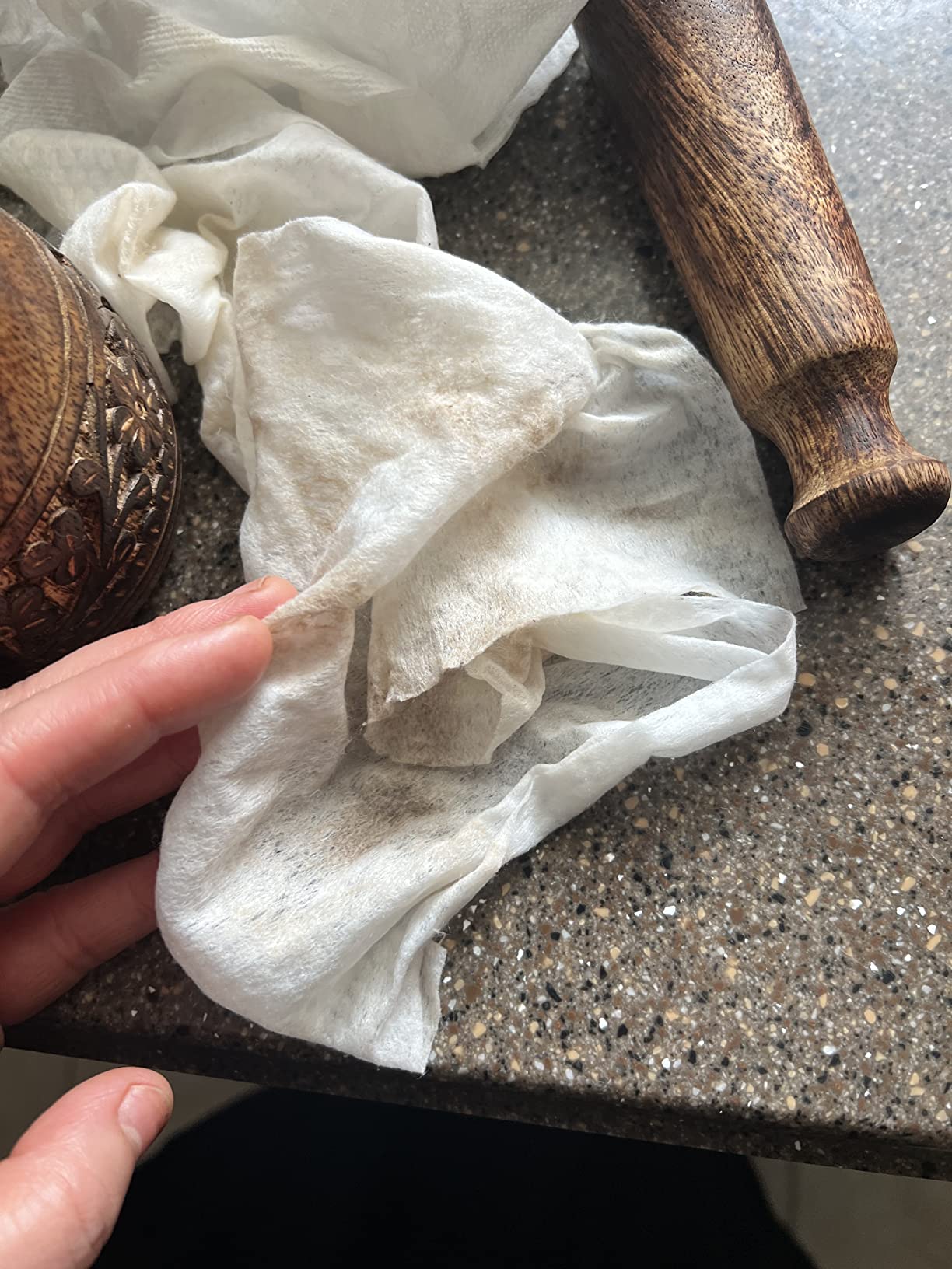 GoCraft Wooden Carved Mortar and Pestle | Grinder for Herbs, Spices and Kitchen Usage, Natural Mango Wood Engraved | Handmade Mortar and Pestle - 3.5 in customer photo 2